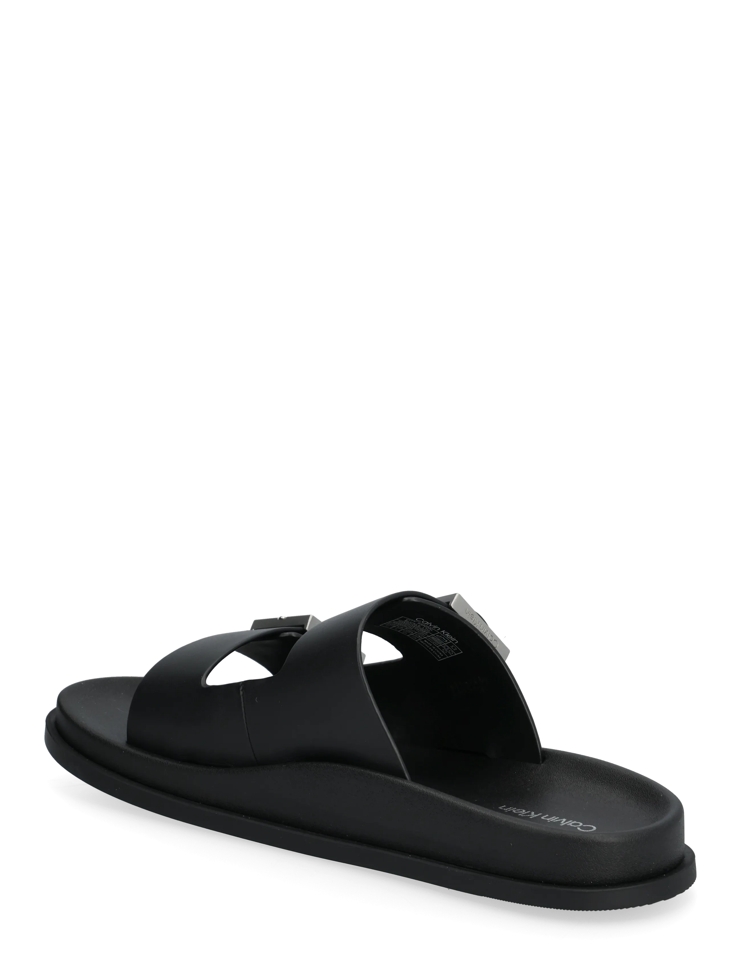 Calvin Klein - CITY SANDAL BUCKLE LTH - flade sandaler - triple black - 2