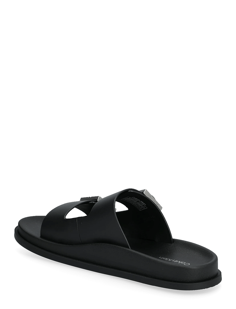 Calvin Klein - CITY SANDAL BUCKLE LTH - flade sandaler - triple black - 2