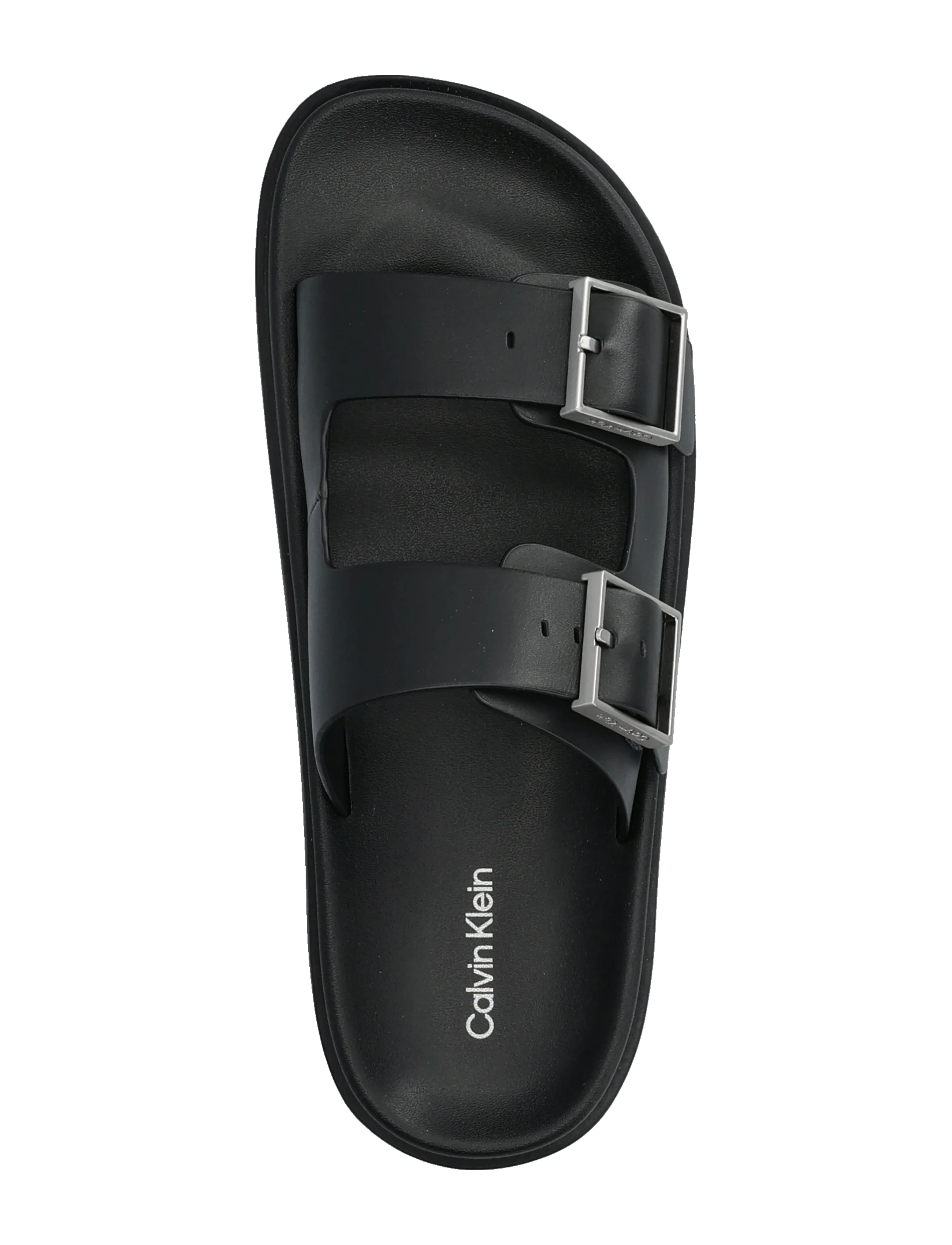 Calvin Klein - CITY SANDAL BUCKLE LTH - flade sandaler - triple black - 3