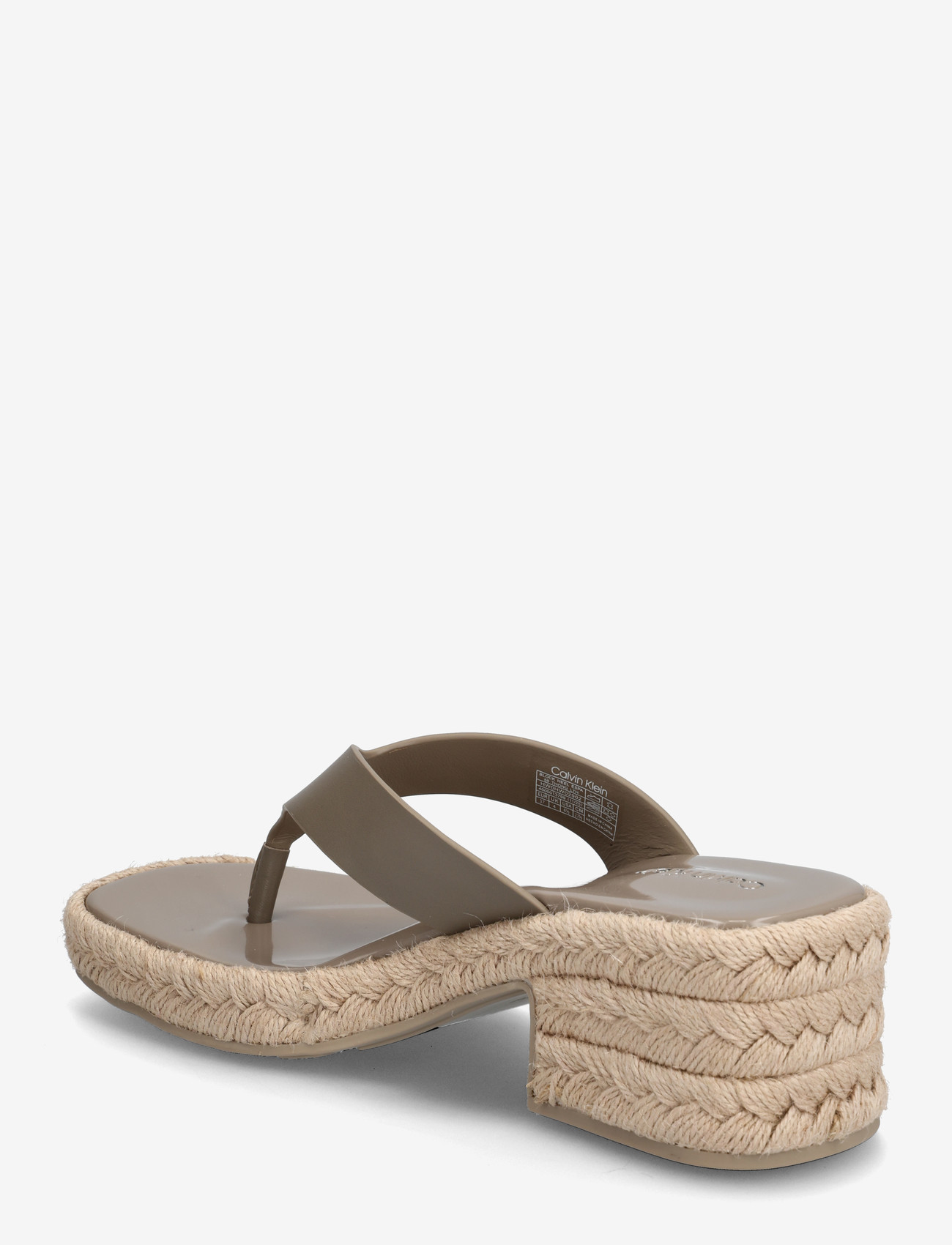 Calvin Klein - BLOCK HEEL ESPA 50 THONG LTH - espadrillos med klack - desert taupe - 2