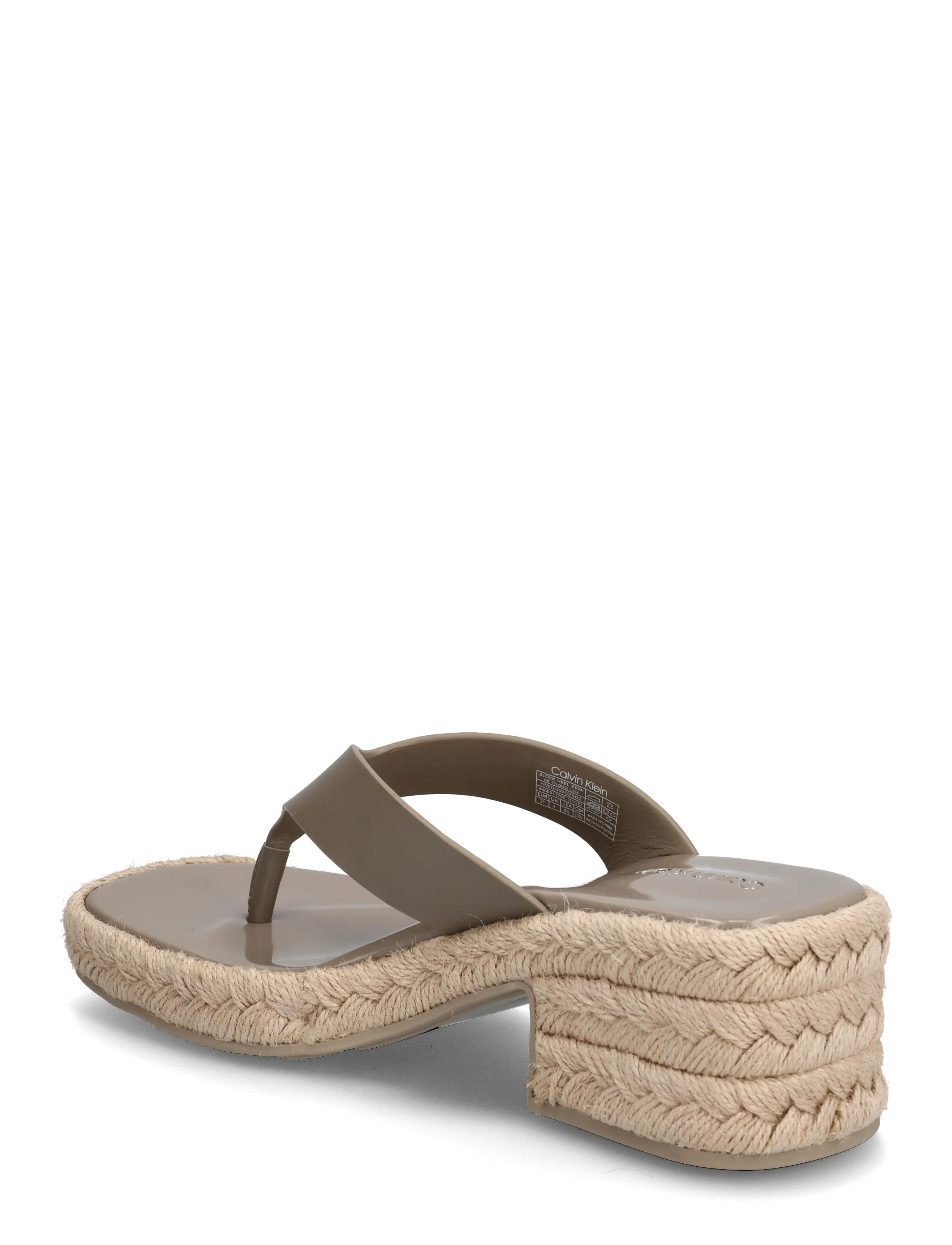 Calvin Klein - BLOCK HEEL ESPA 50 THONG LTH - højhælede espadrillos - desert taupe - 2