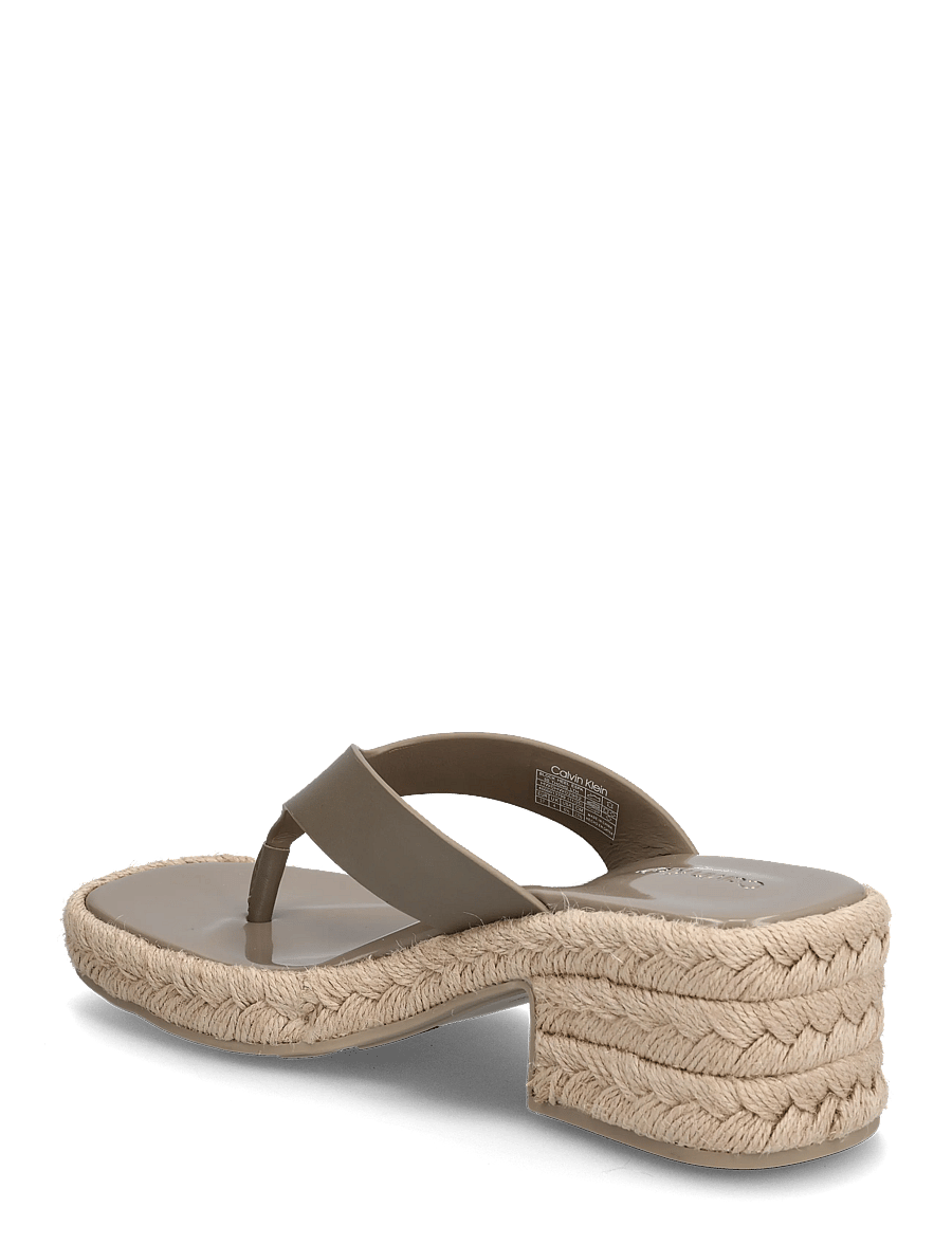 Calvin Klein - BLOCK HEEL ESPA 50 THONG LTH - espadrilles mit absatz - desert taupe - 2