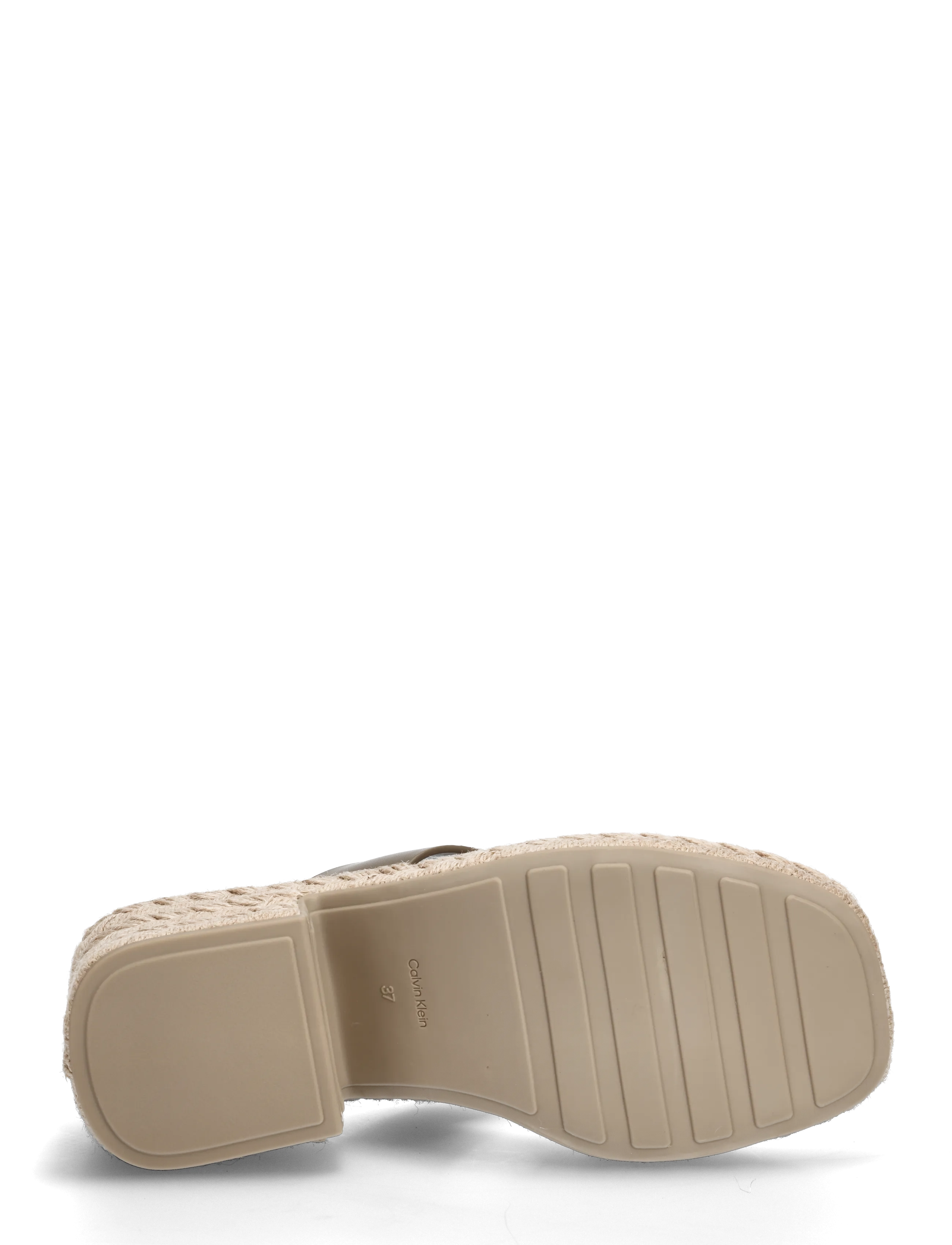 Calvin Klein - BLOCK HEEL ESPA 50 THONG LTH - højhælede espadrillos - desert taupe - 4