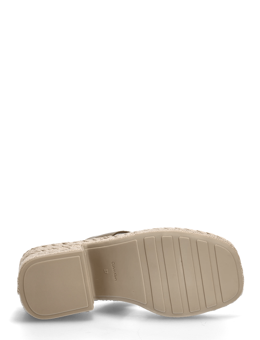 Calvin Klein - BLOCK HEEL ESPA 50 THONG LTH - espadrilles mit absatz - desert taupe - 4