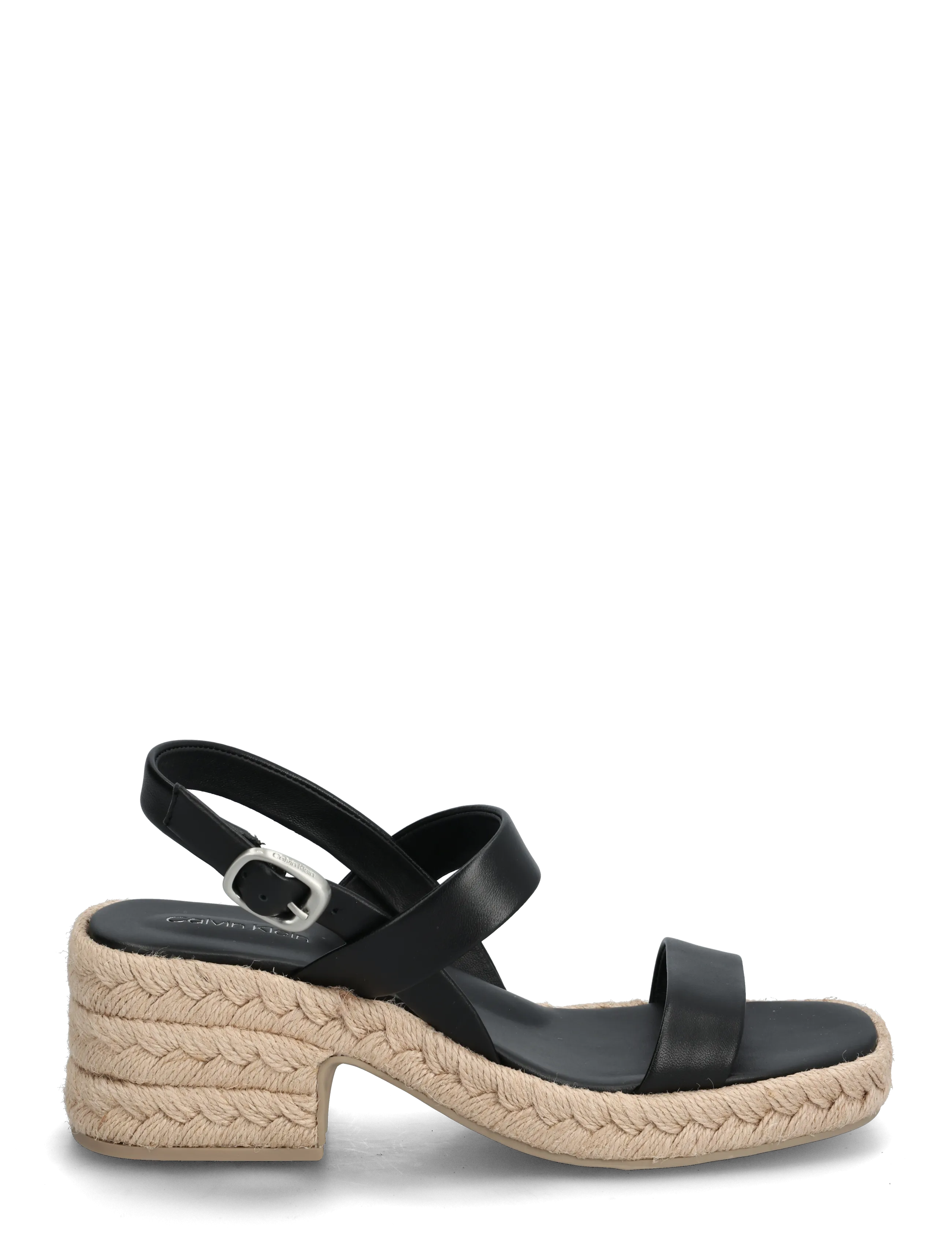 Calvin Klein - BLOCK HEEL ESPA 50 SLINGB LTH - espadrilles à talons - ck black - 1