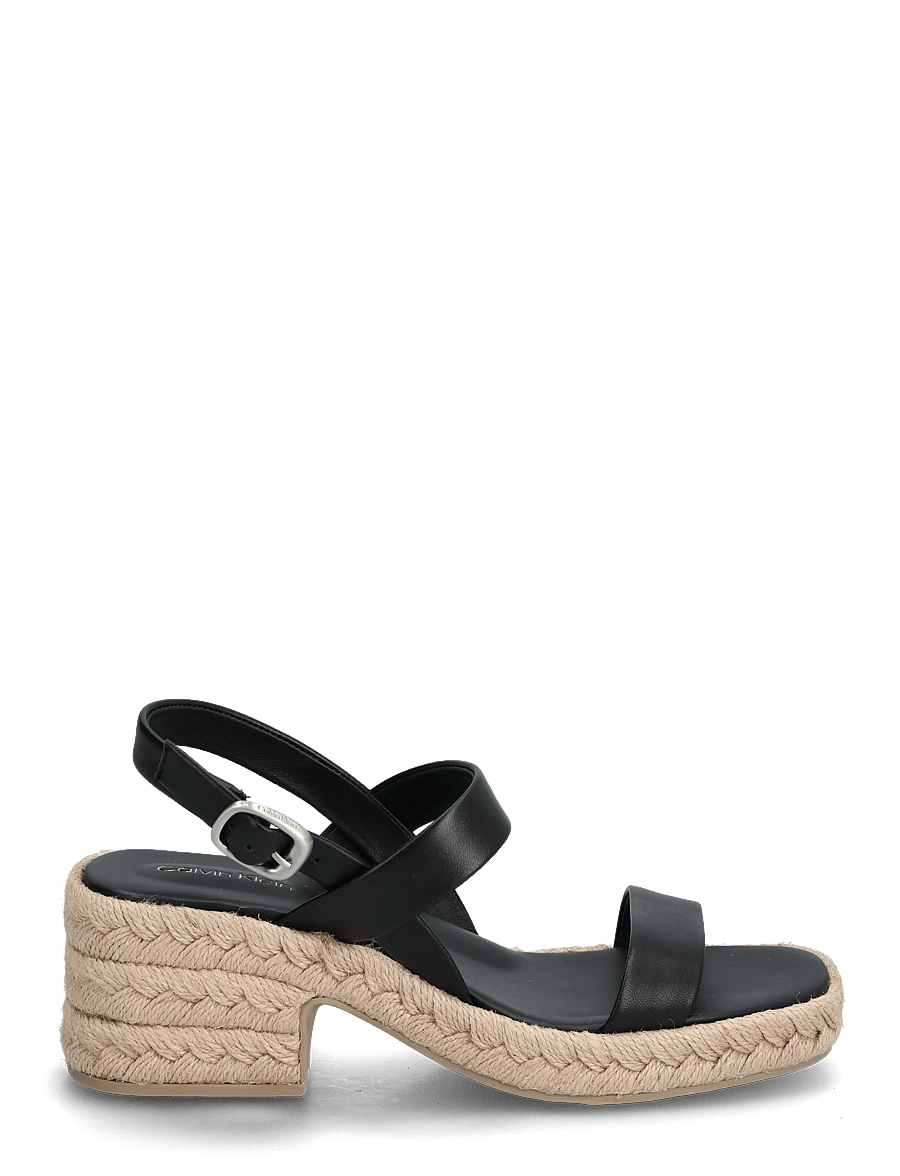 Calvin Klein - BLOCK HEEL ESPA 50 SLINGB LTH - espadrilles à talons - ck black - 1