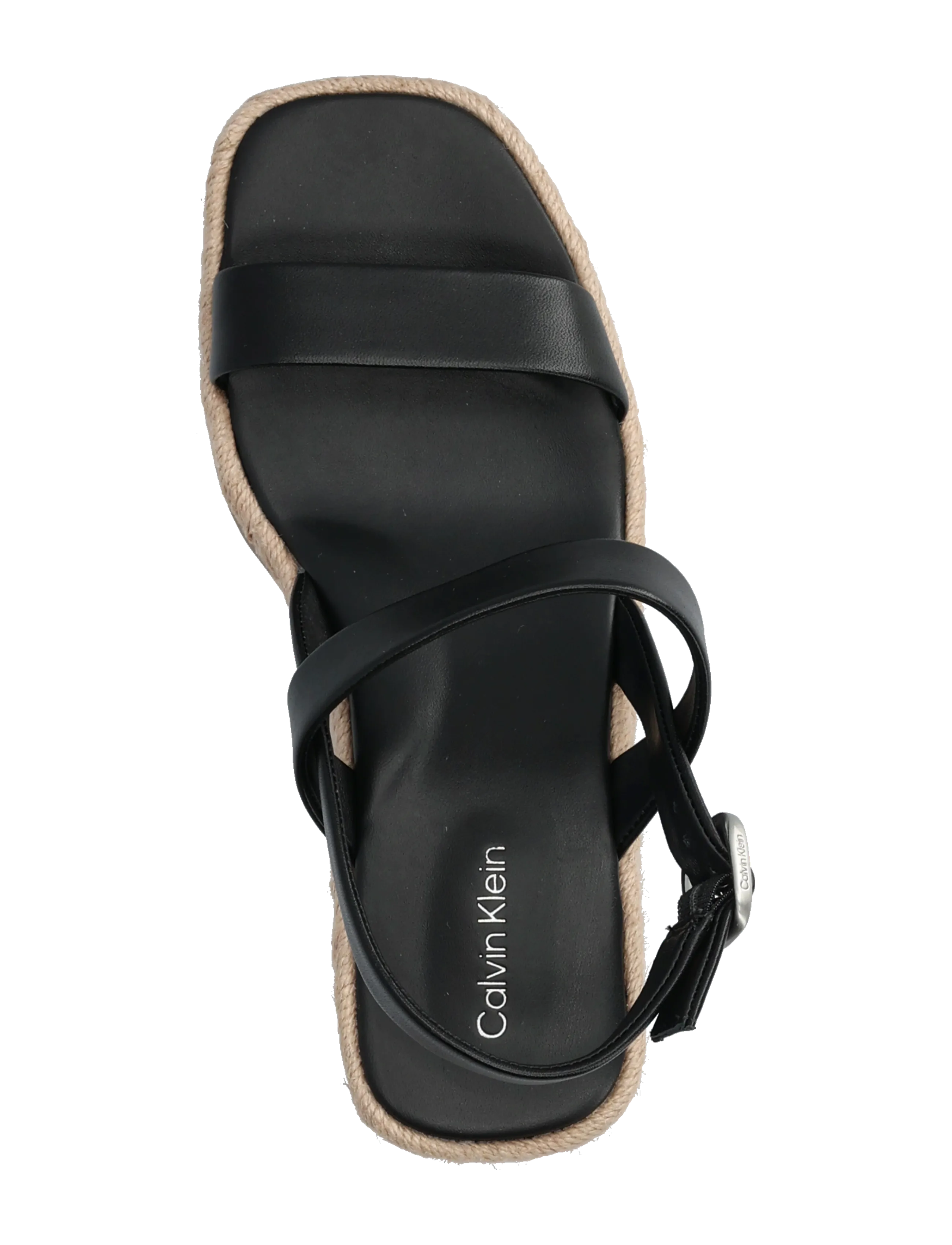 Calvin Klein - BLOCK HEEL ESPA 50 SLINGB LTH - espadrilles à talons - ck black - 3