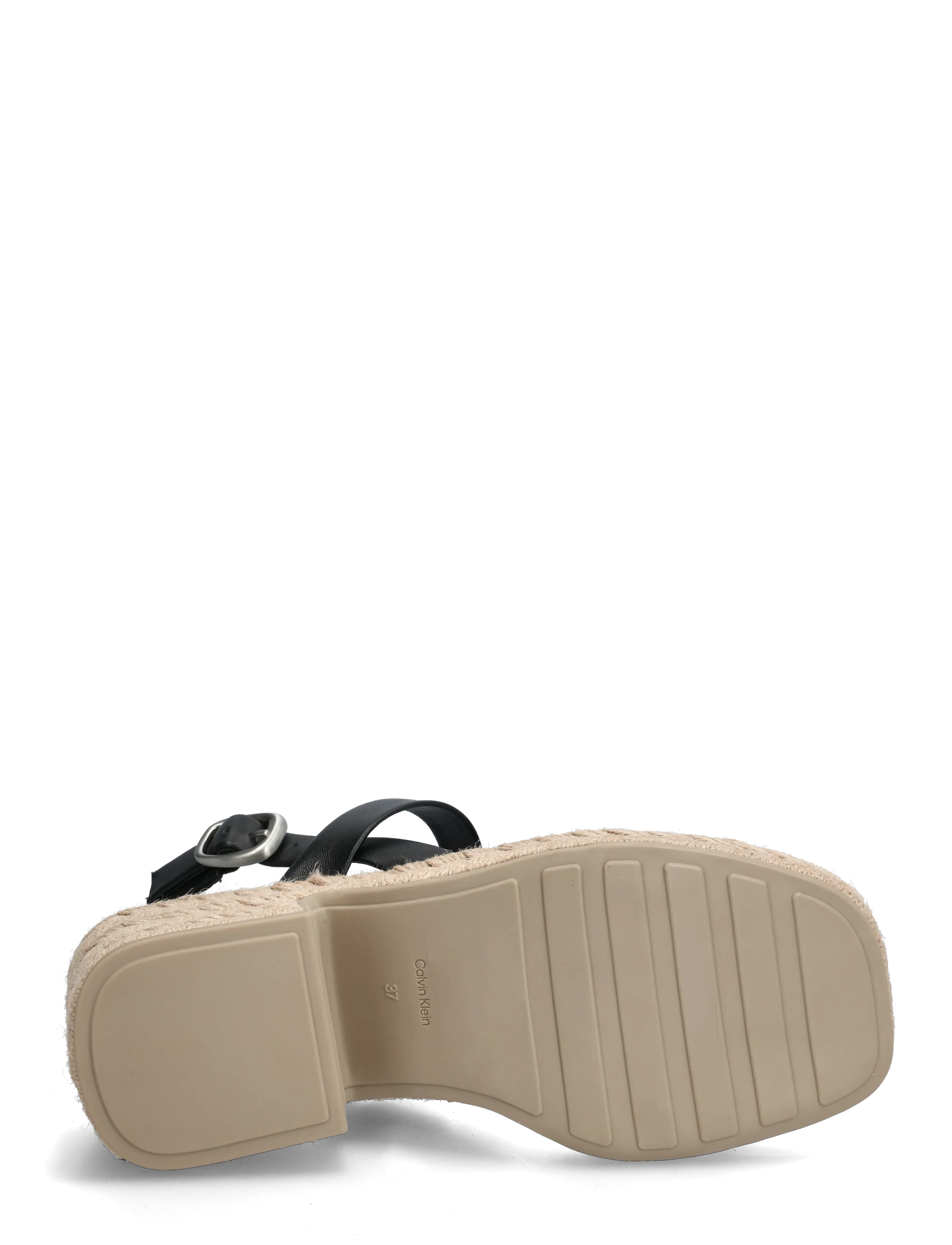 Calvin Klein - BLOCK HEEL ESPA 50 SLINGB LTH - espadrilles à talons - ck black - 4