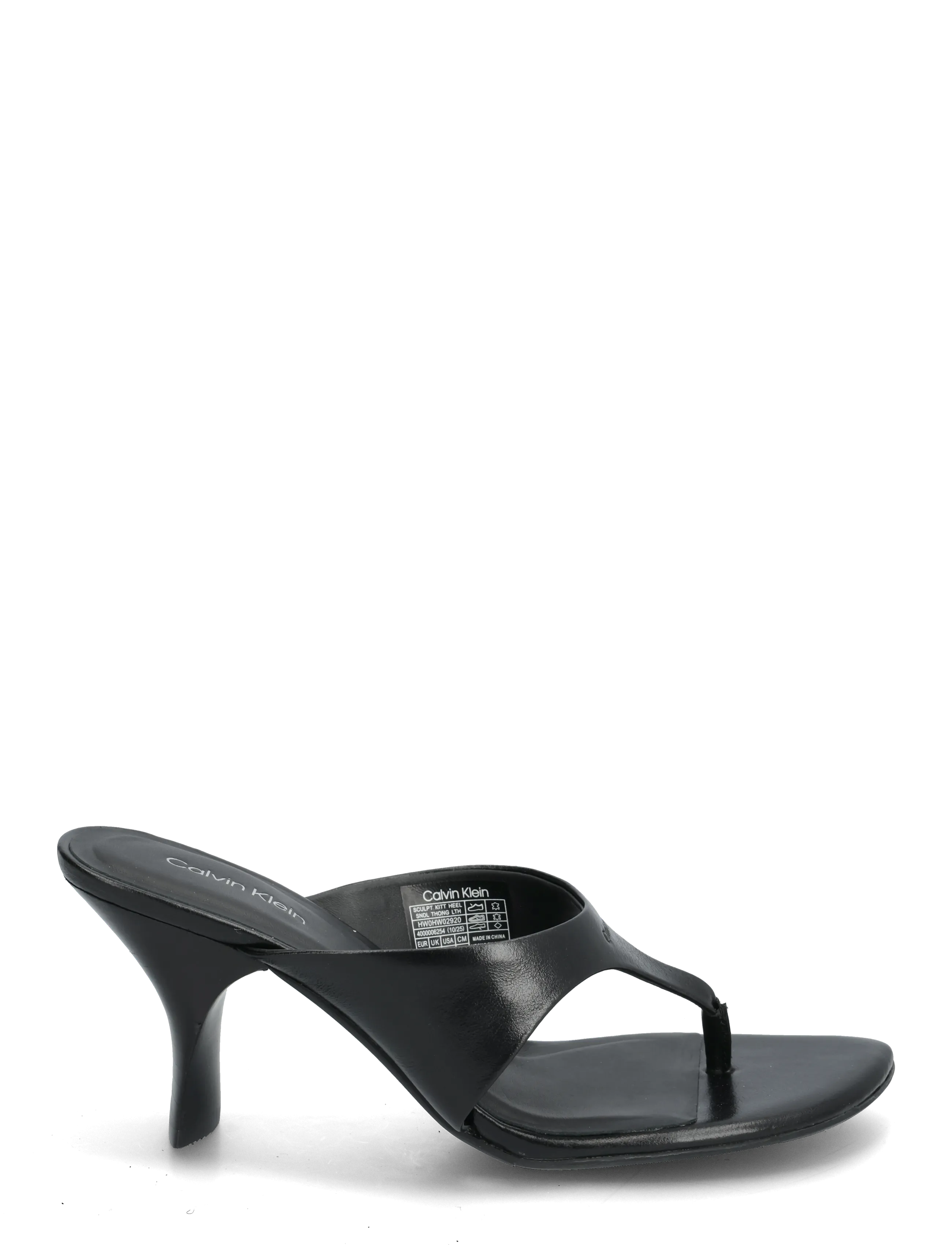 Calvin Klein - SCULPT KITT HEEL SNDL THONG LTH - sandaler med hæl - triple black - 1