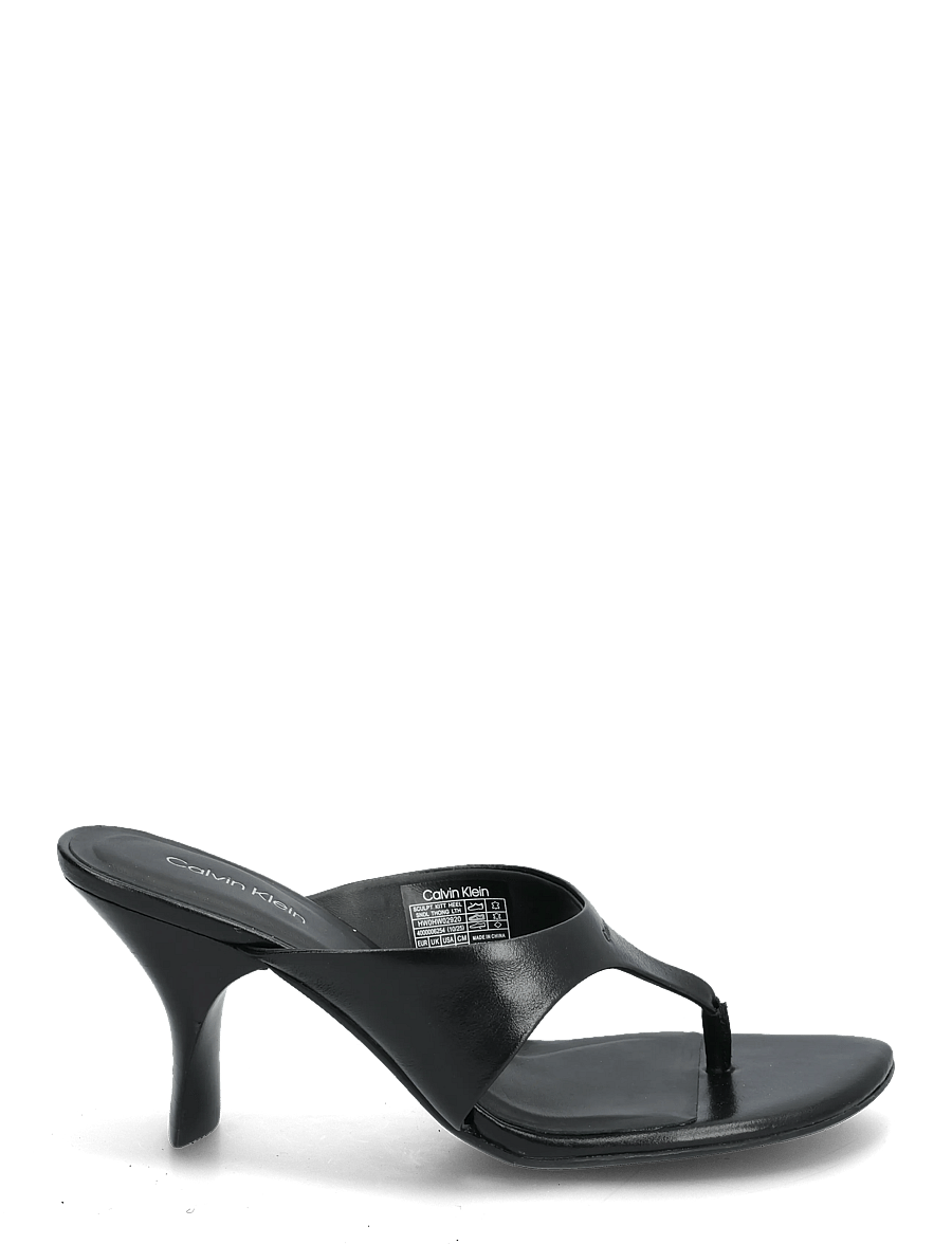 Calvin Klein - SCULPT KITT HEEL SNDL THONG LTH - sandaler med hæl - triple black - 1