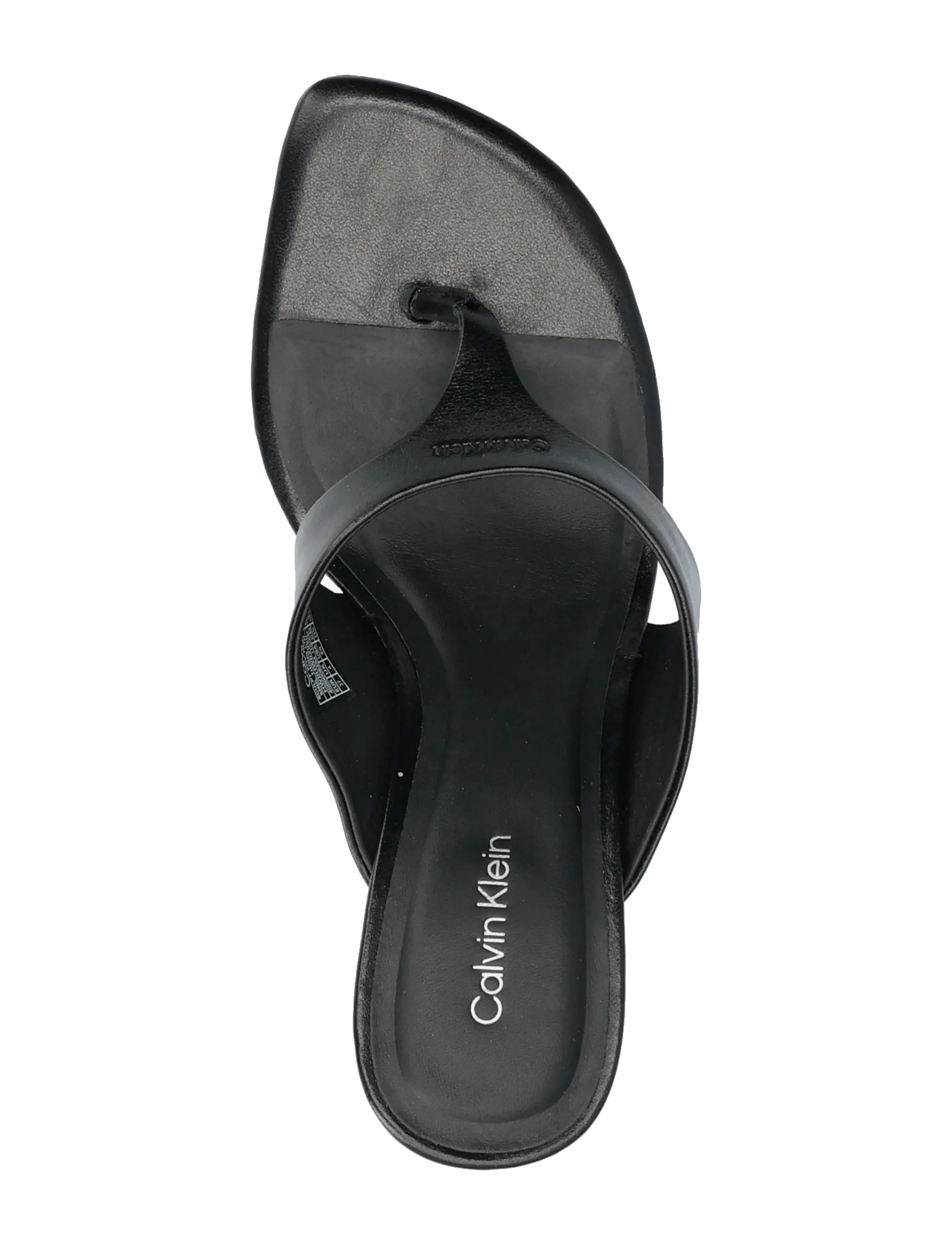 Calvin Klein - SCULPT KITT HEEL SNDL THONG LTH - sandaler med hæl - triple black - 3