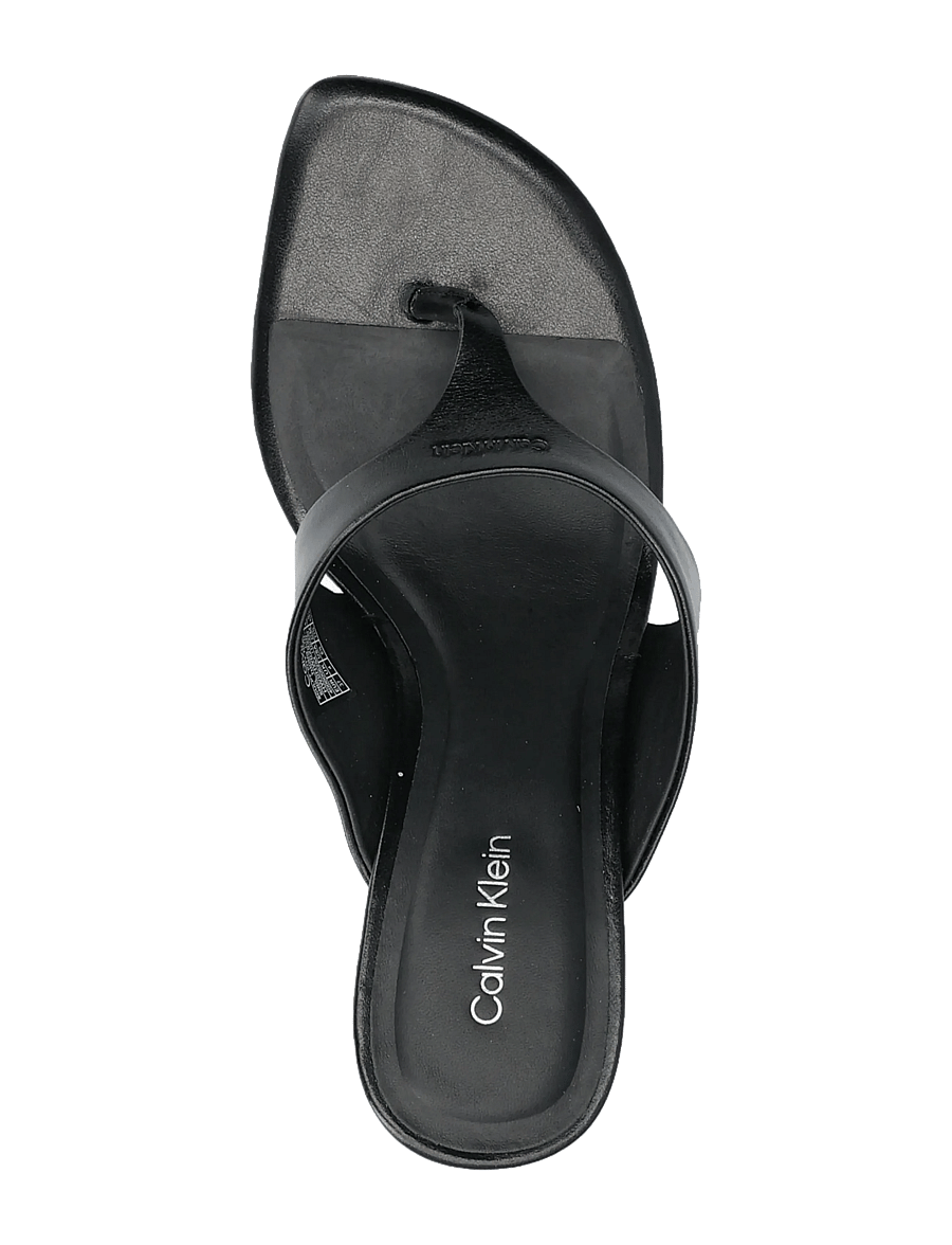 Calvin Klein - SCULPT KITT HEEL SNDL THONG LTH - sandaler med hæl - triple black - 3