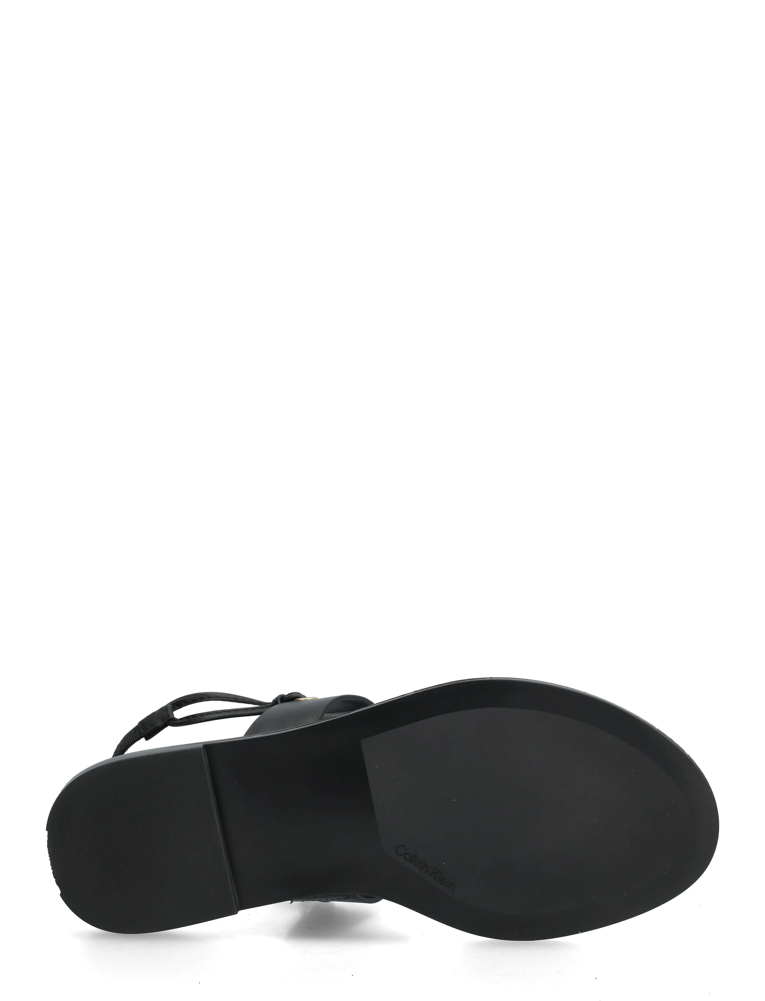 Calvin Klein - ROUND FLAT SNDL THONG LTH HDW - flade sandaler - triple black - 4