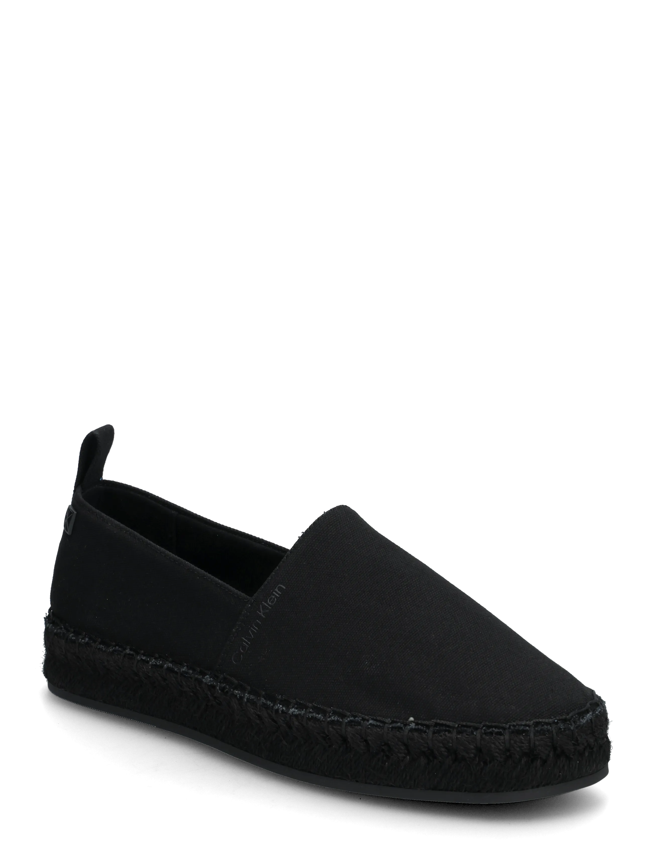 Calvin Klein Oblique Espadrille Canvas, 37, Black, Espadriller > Flade Espadriller, Dame