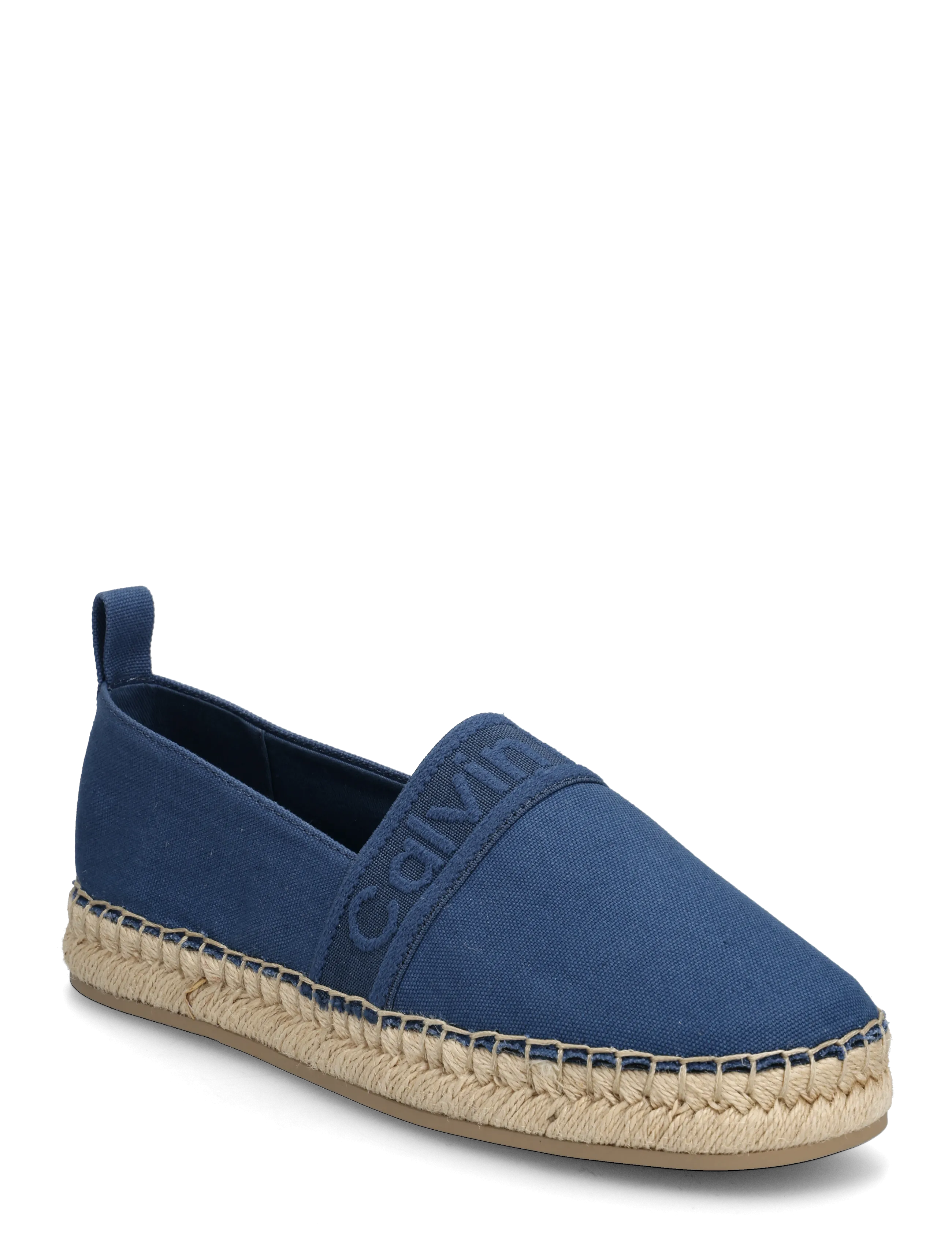 Calvin Klein Oblique Espadrille Webbing, 37, Navy, Espadriller > Flade Espadriller, Dame