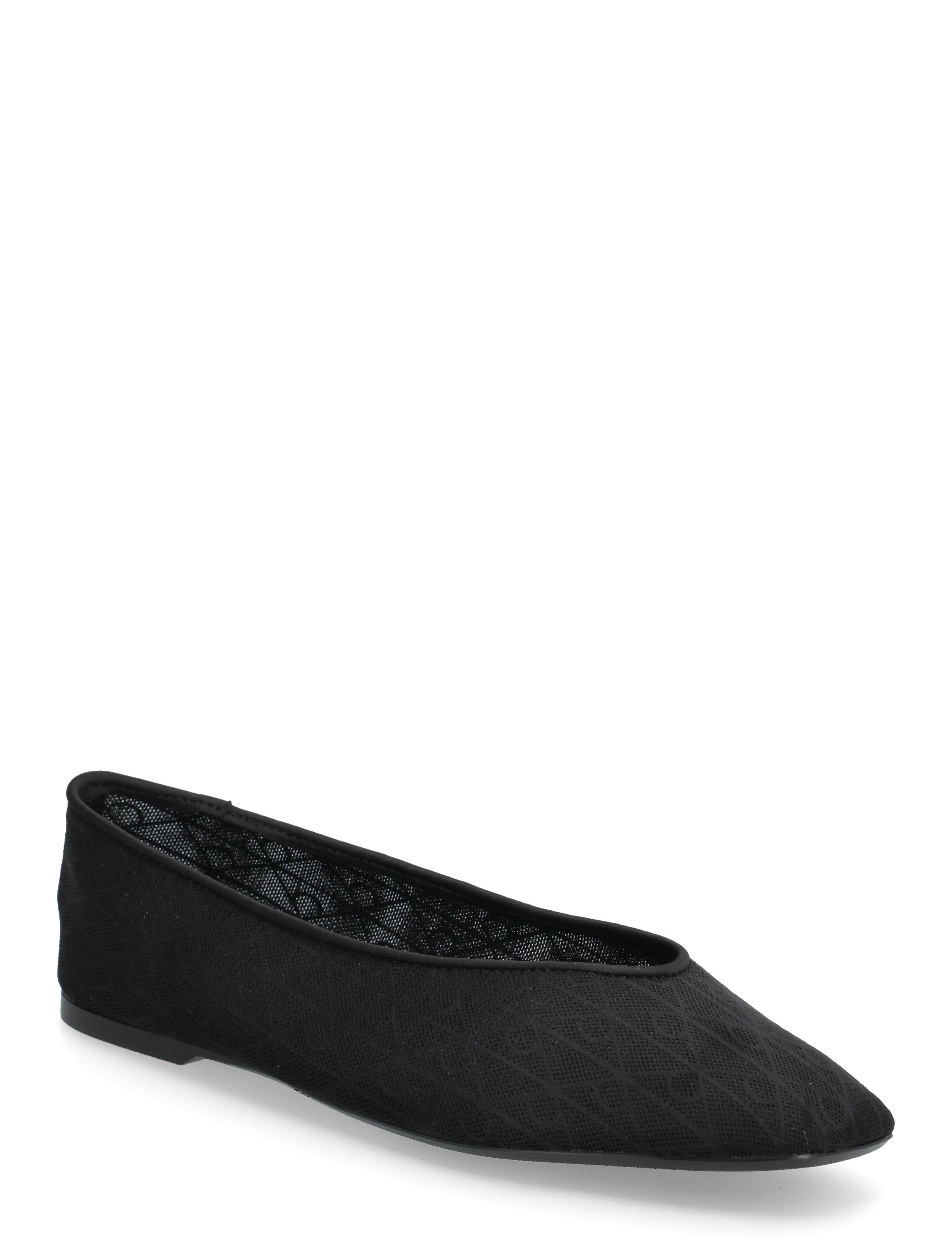 Calvin Klein SQUARE BALLERINA AOP MESH - Kollektioner - TRIPLE BLACK MONO / black