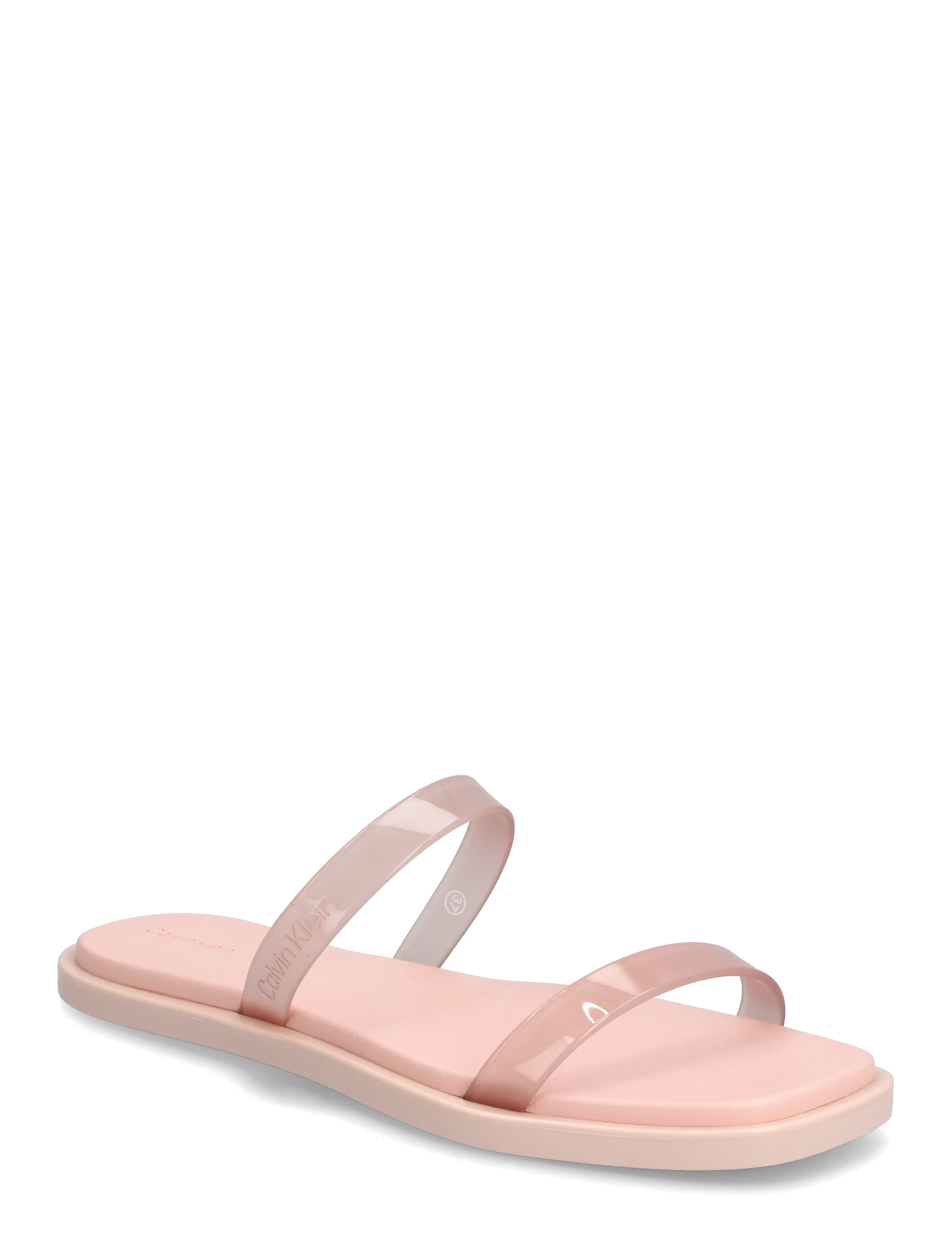 Calvin Klein JELLY SNDL DOUB BAR SHINY ST TPU - Jalanõud - PEACH WHIP / pink/rose