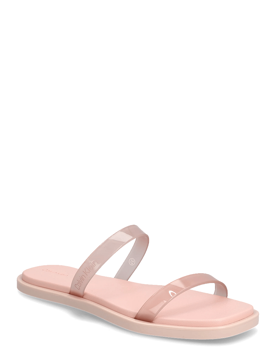 Calvin Klein - JELLY SNDL DOUB BAR SHINY ST TPU - platta sandaler - peach whip - 0