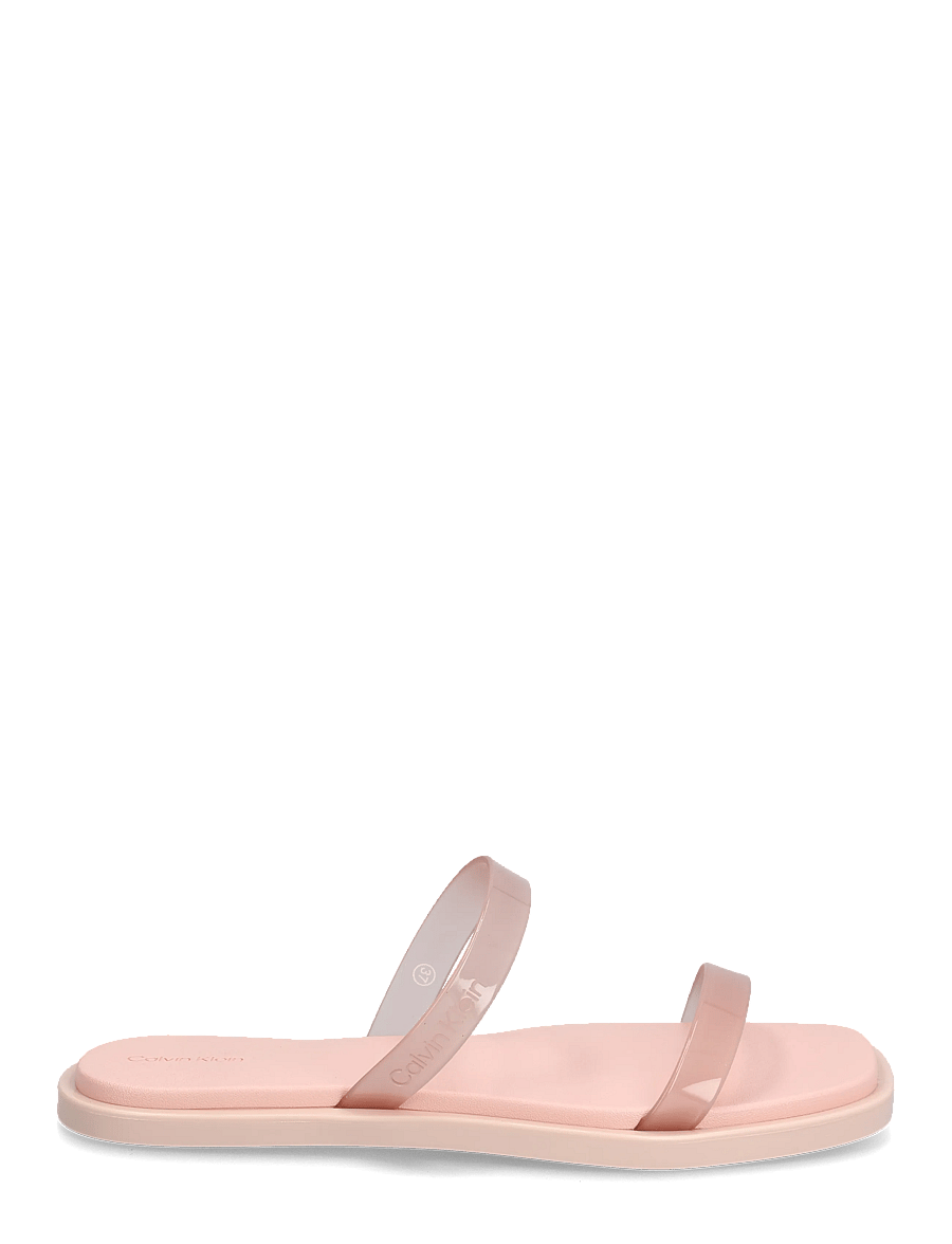 Calvin Klein - JELLY SNDL DOUB BAR SHINY ST TPU - platta sandaler - peach whip - 1