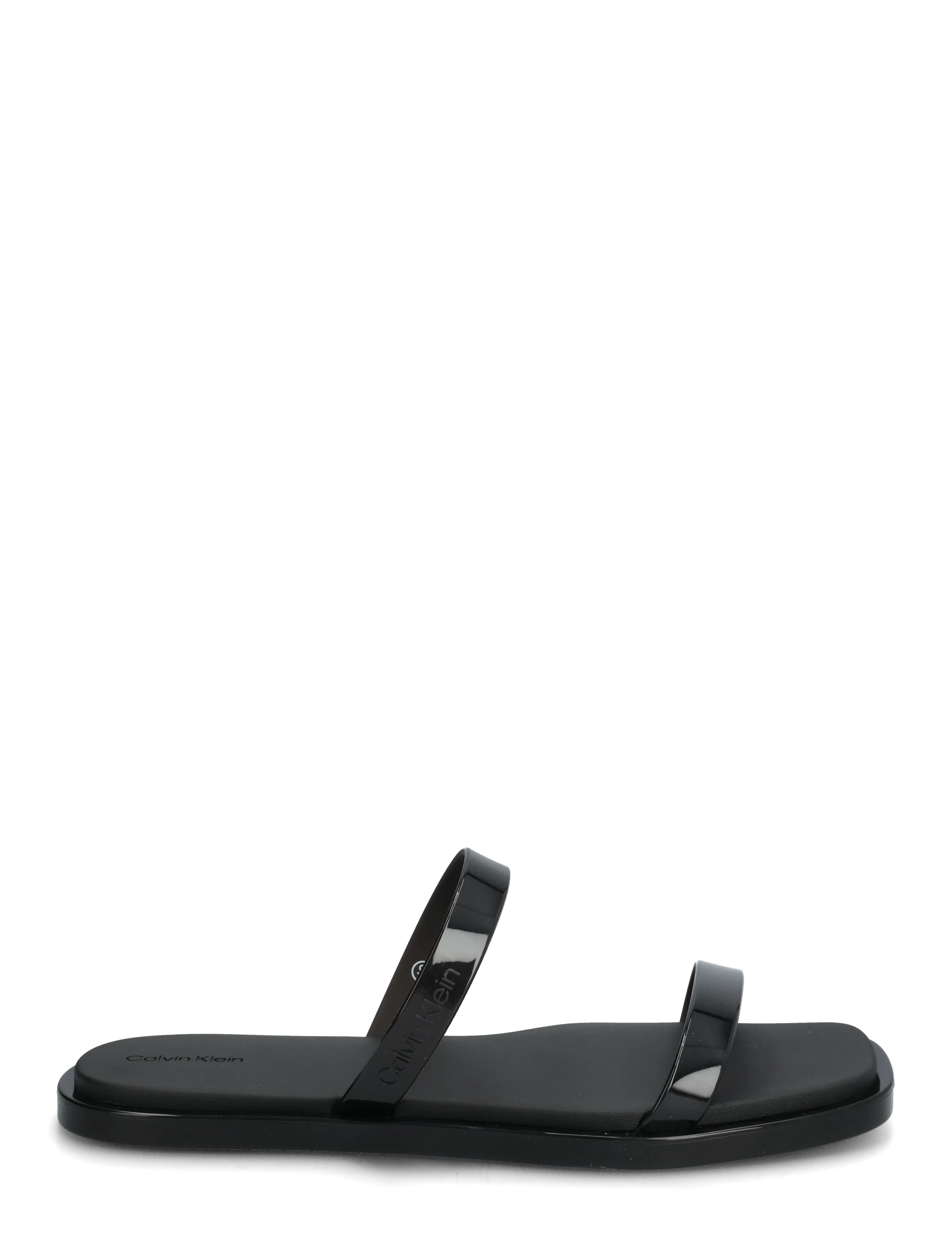 Calvin Klein - JELLY SNDL DOUB BAR SHINY ST TPU - flade sandaler - triple black - 1