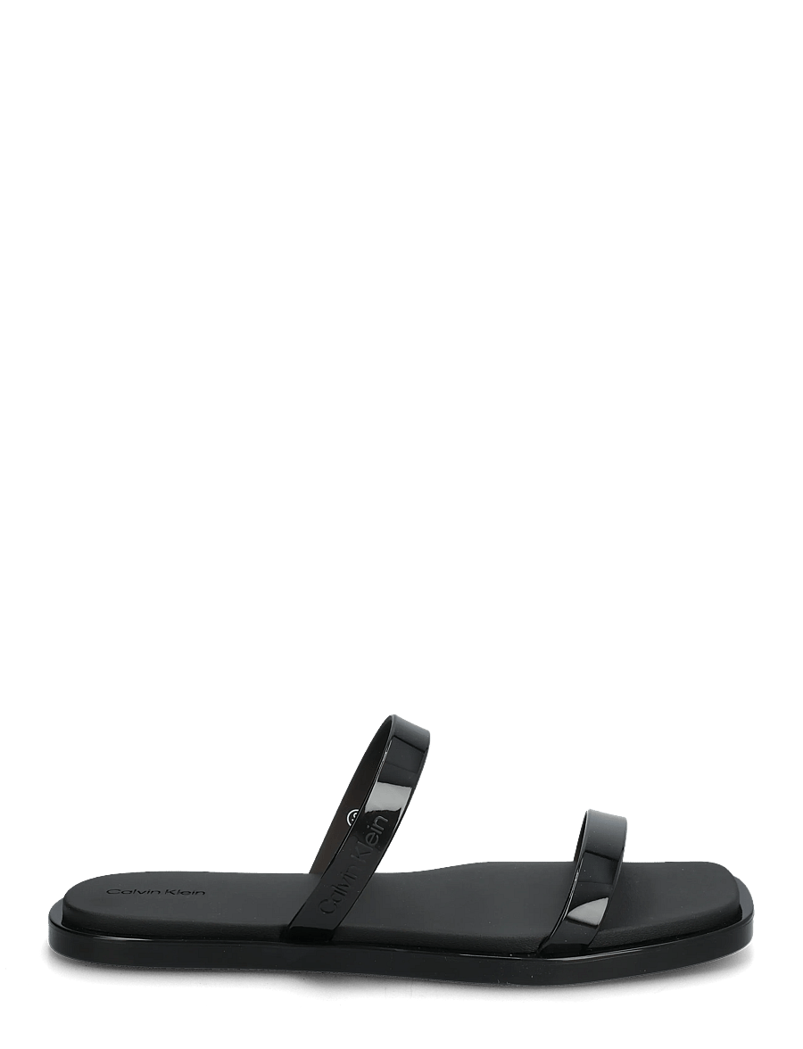 Calvin Klein - JELLY SNDL DOUB BAR SHINY ST TPU - flade sandaler - triple black - 1