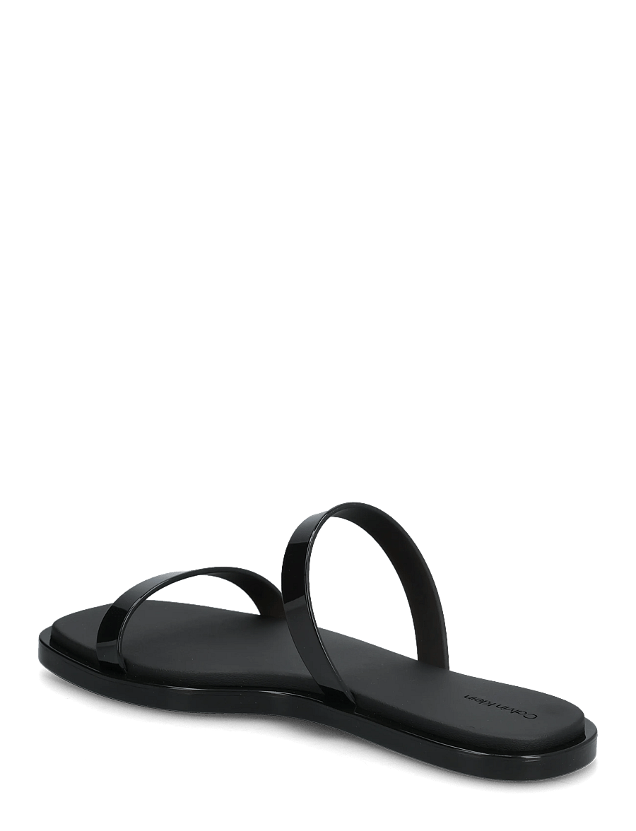 Calvin Klein - JELLY SNDL DOUB BAR SHINY ST TPU - flade sandaler - triple black - 2