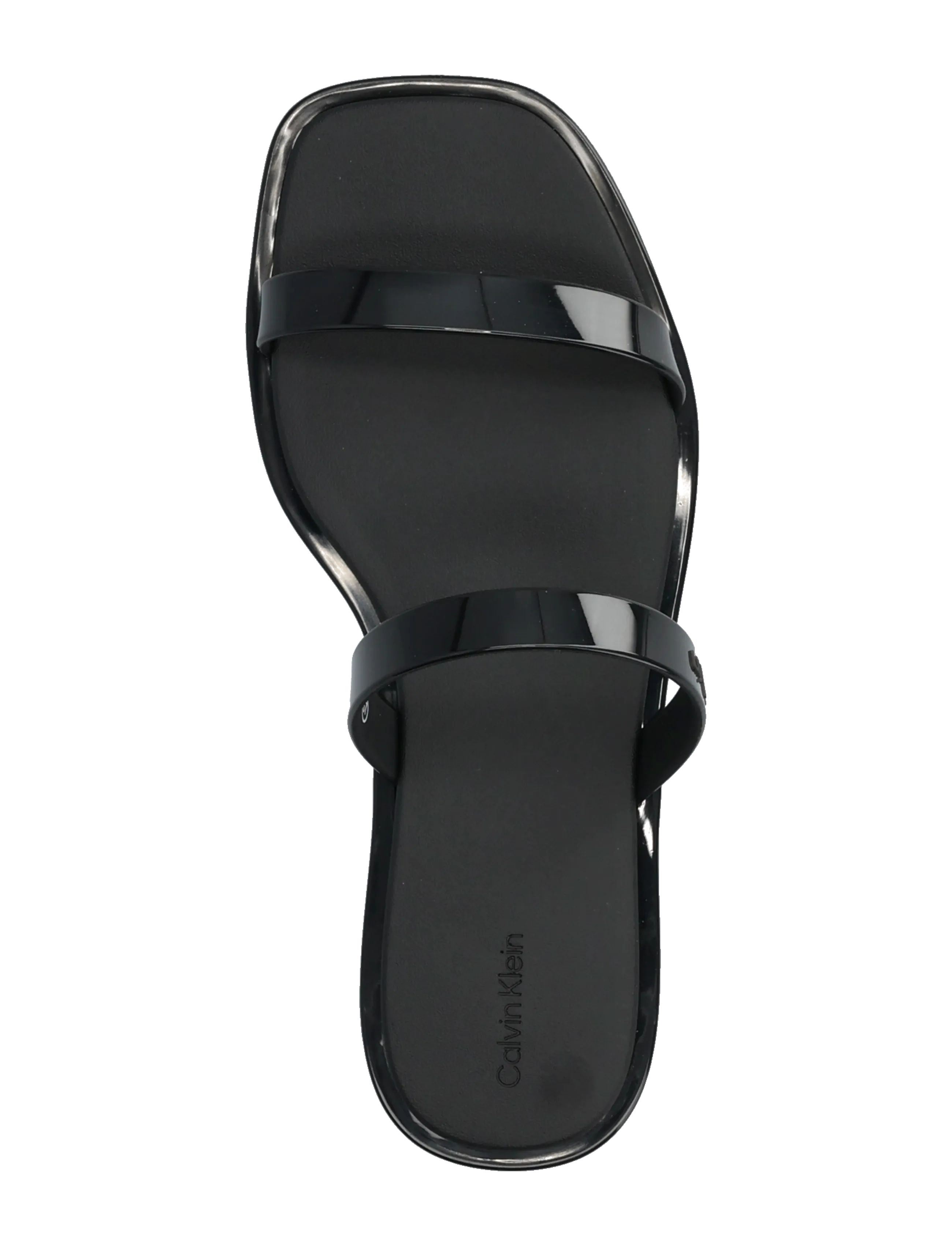 Calvin Klein - JELLY SNDL DOUB BAR SHINY ST TPU - flade sandaler - triple black - 3