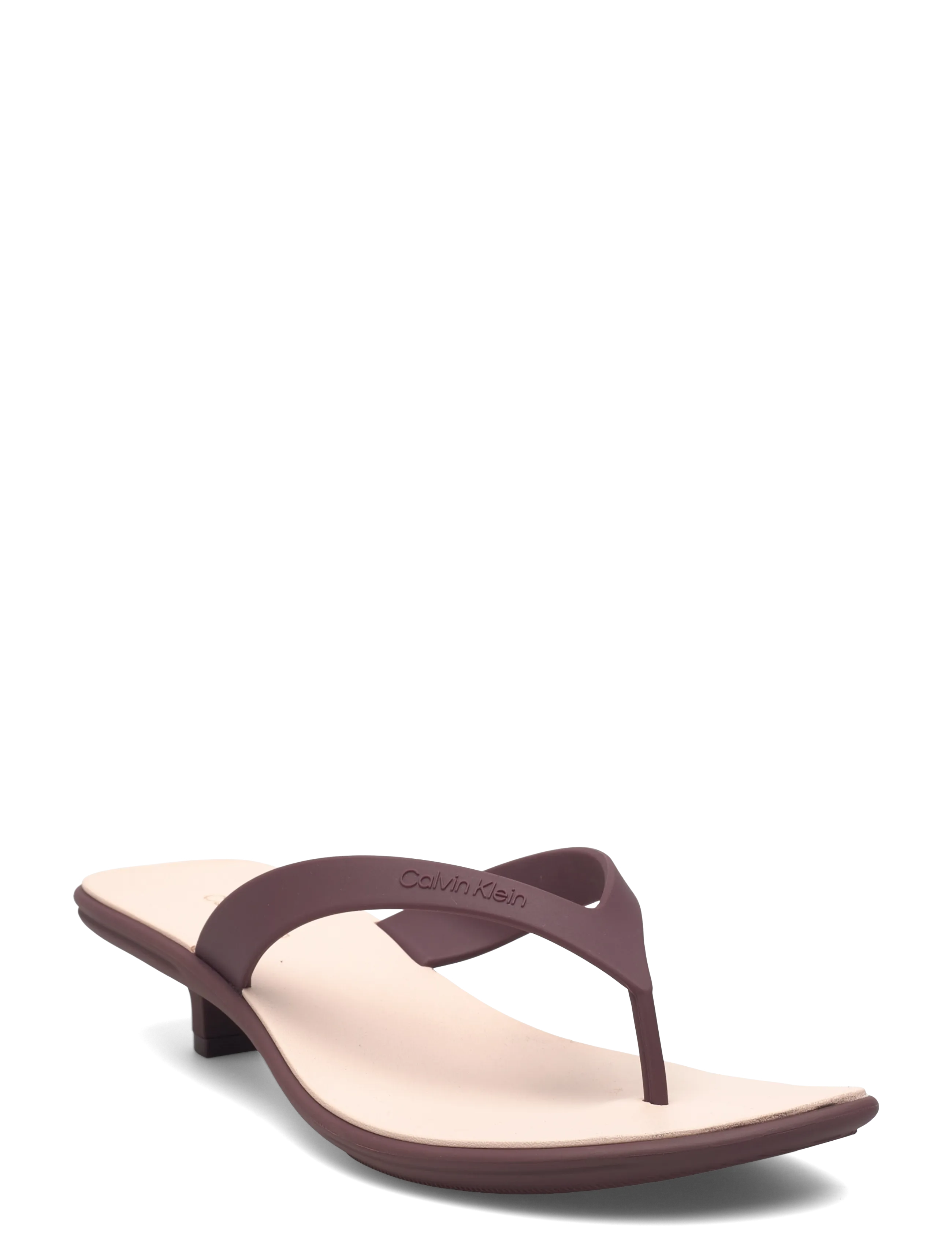 Calvin Klein FLIP FLOP KITTEN HEEL THONG TPU - Lahtised kontsakingad - BORDEAUX WHISPER PINK / burgundy