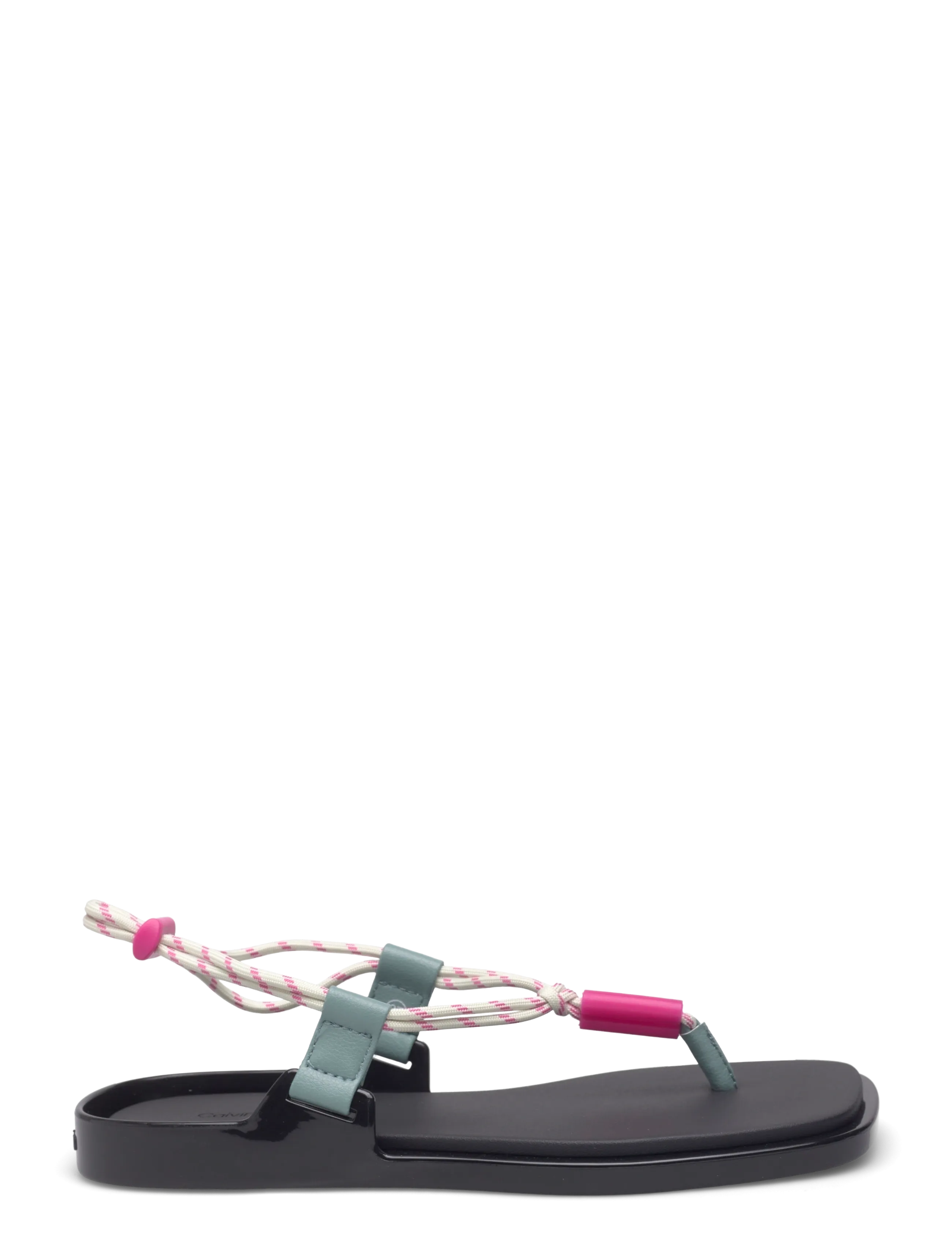 Calvin Klein - BEACH SANDAL ROPE PU 2 - flade sandaler - black arctic pink yarrow - 1