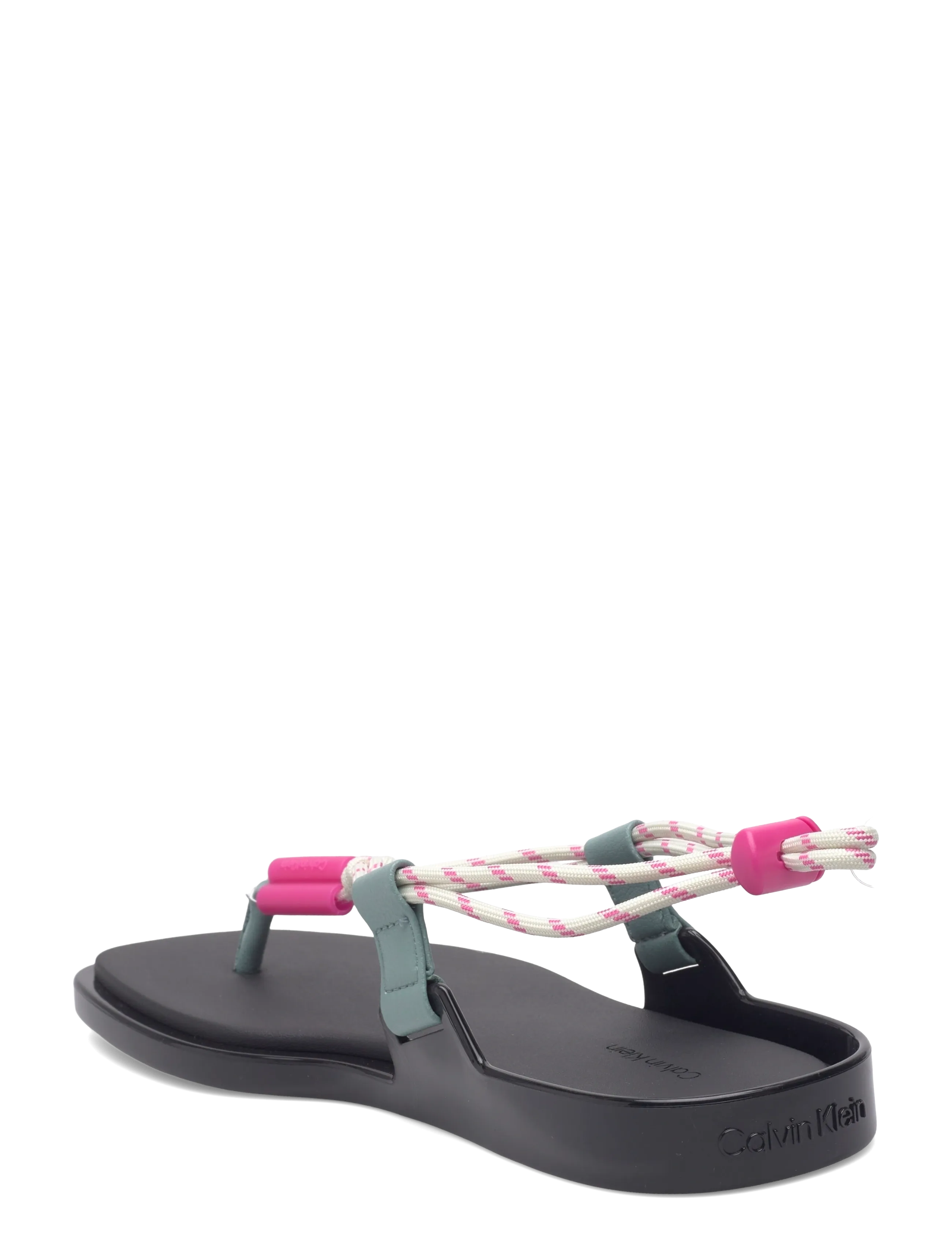 Calvin Klein - BEACH SANDAL ROPE PU 2 - flade sandaler - black arctic pink yarrow - 2