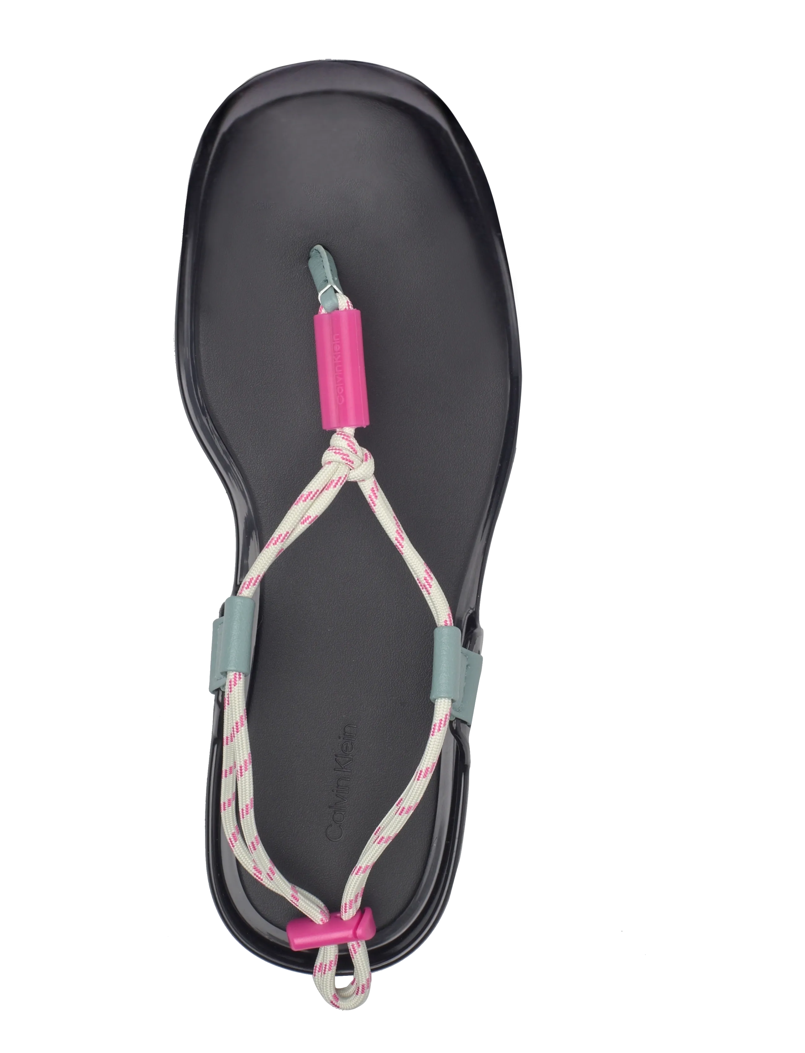 Calvin Klein - BEACH SANDAL ROPE PU 2 - flade sandaler - black arctic pink yarrow - 3
