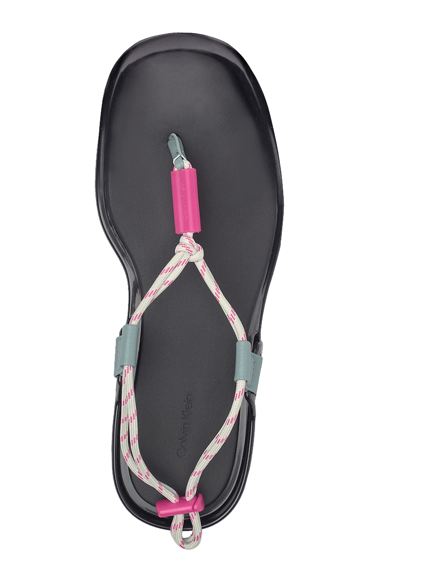Calvin Klein - BEACH SANDAL ROPE PU 2 - flat sandals - black arctic pink yarrow - 3