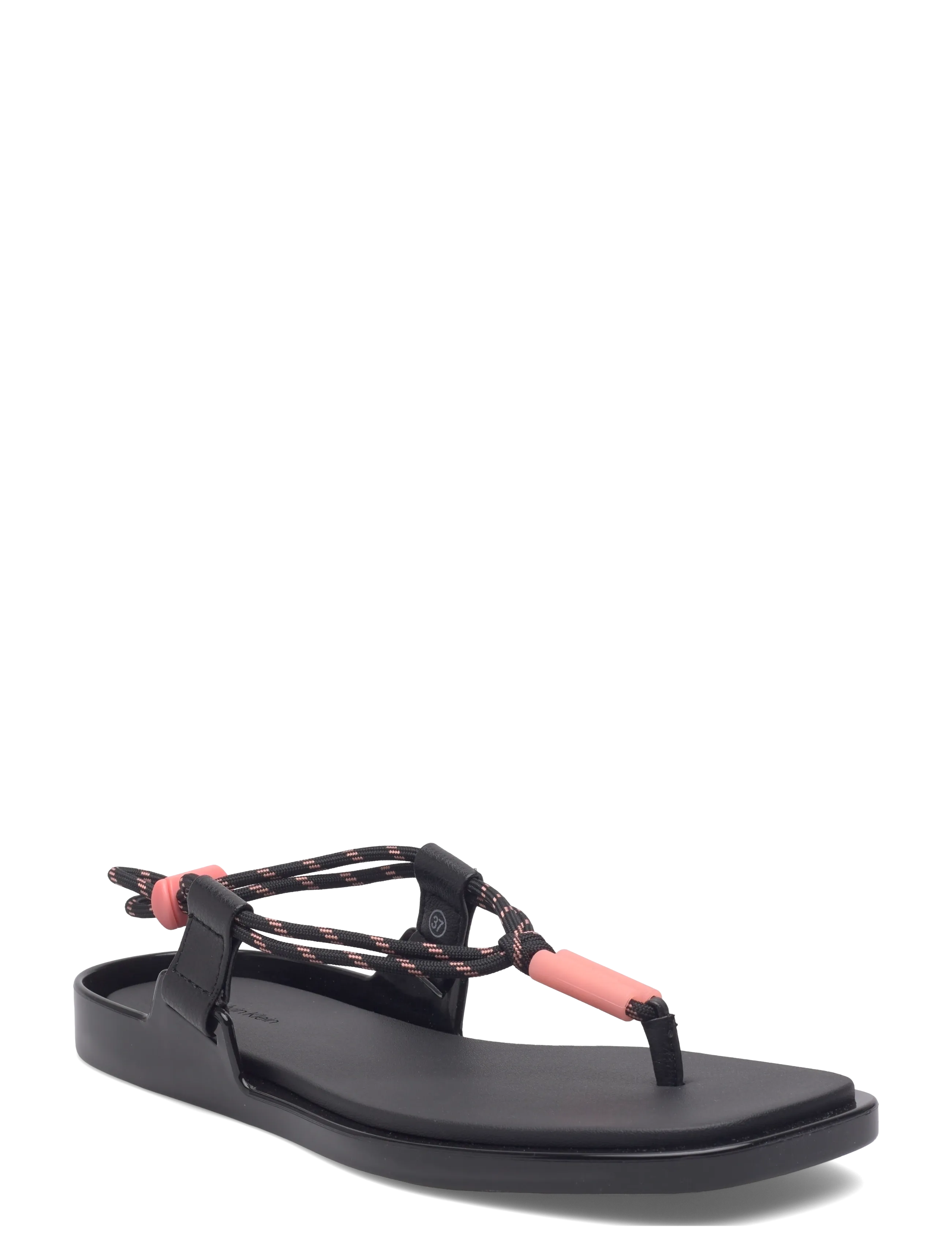 Calvin Klein BEACH SANDAL ROPE PU 2 - Sandaalid - BLACK PEACH WHIP / black