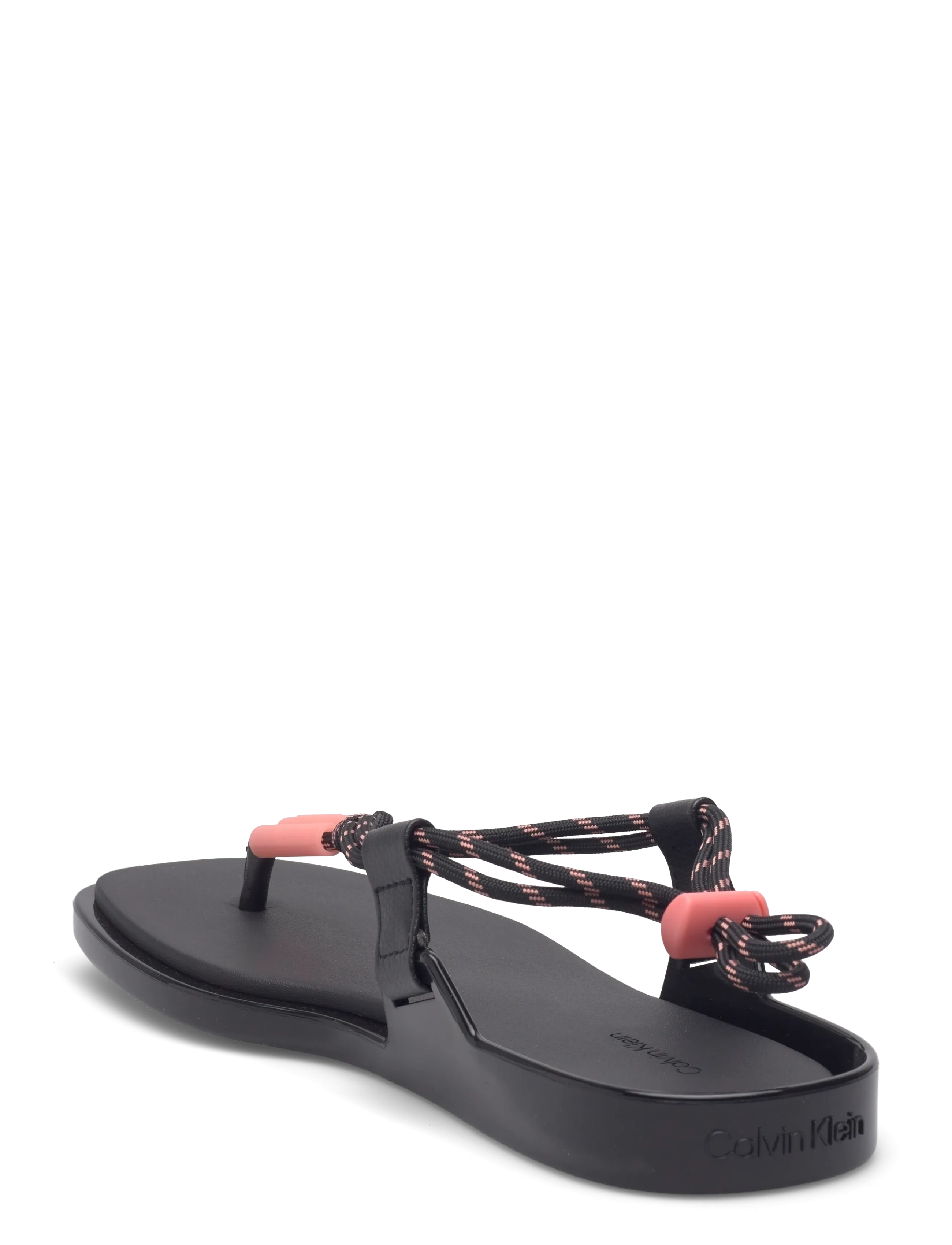 Calvin Klein - BEACH SANDAL ROPE PU 2 - flade sandaler - black peach whip - 2