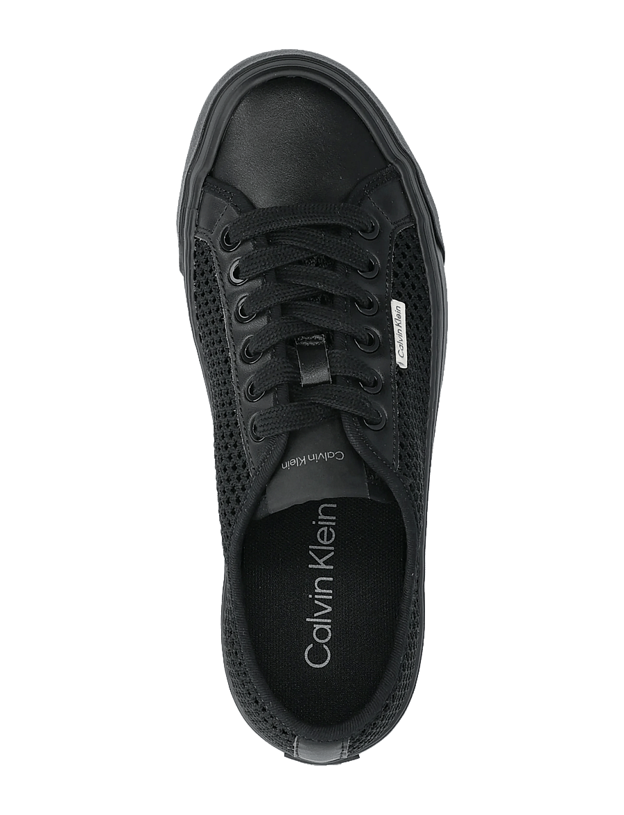 Calvin Klein - VULC FLATF LACE UP LIN MESH - madala säärega tossud - triple black - 3