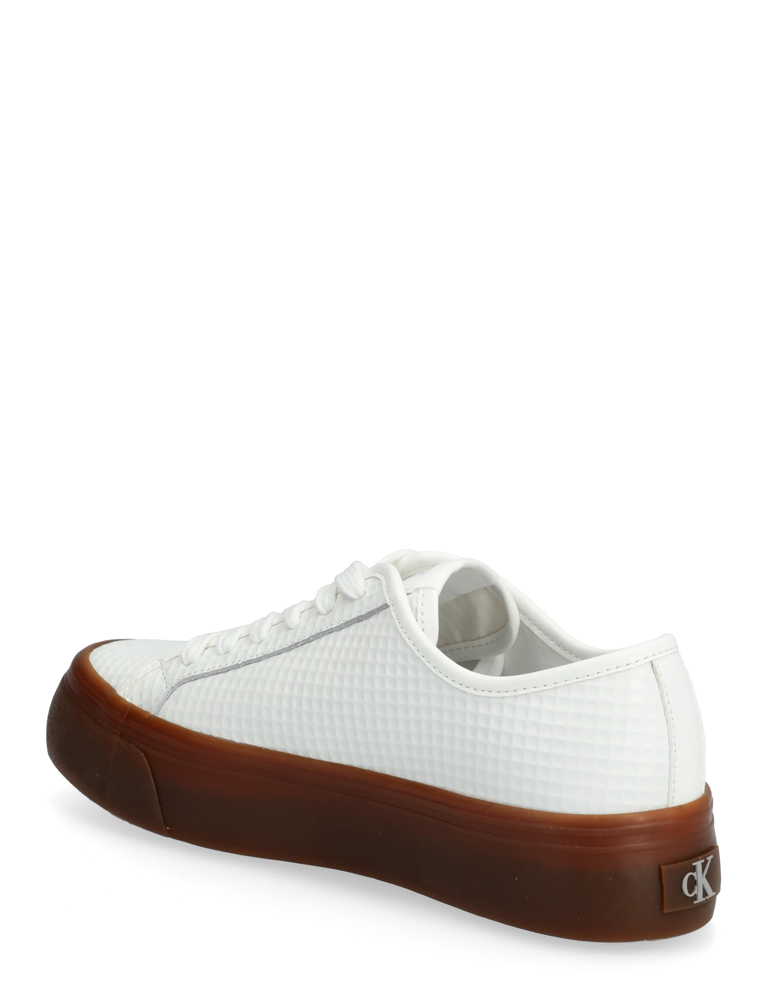 Calvin Klein - VULC FLATF LACE UP TEXT LTH - konfirmation - bright white gum - 2