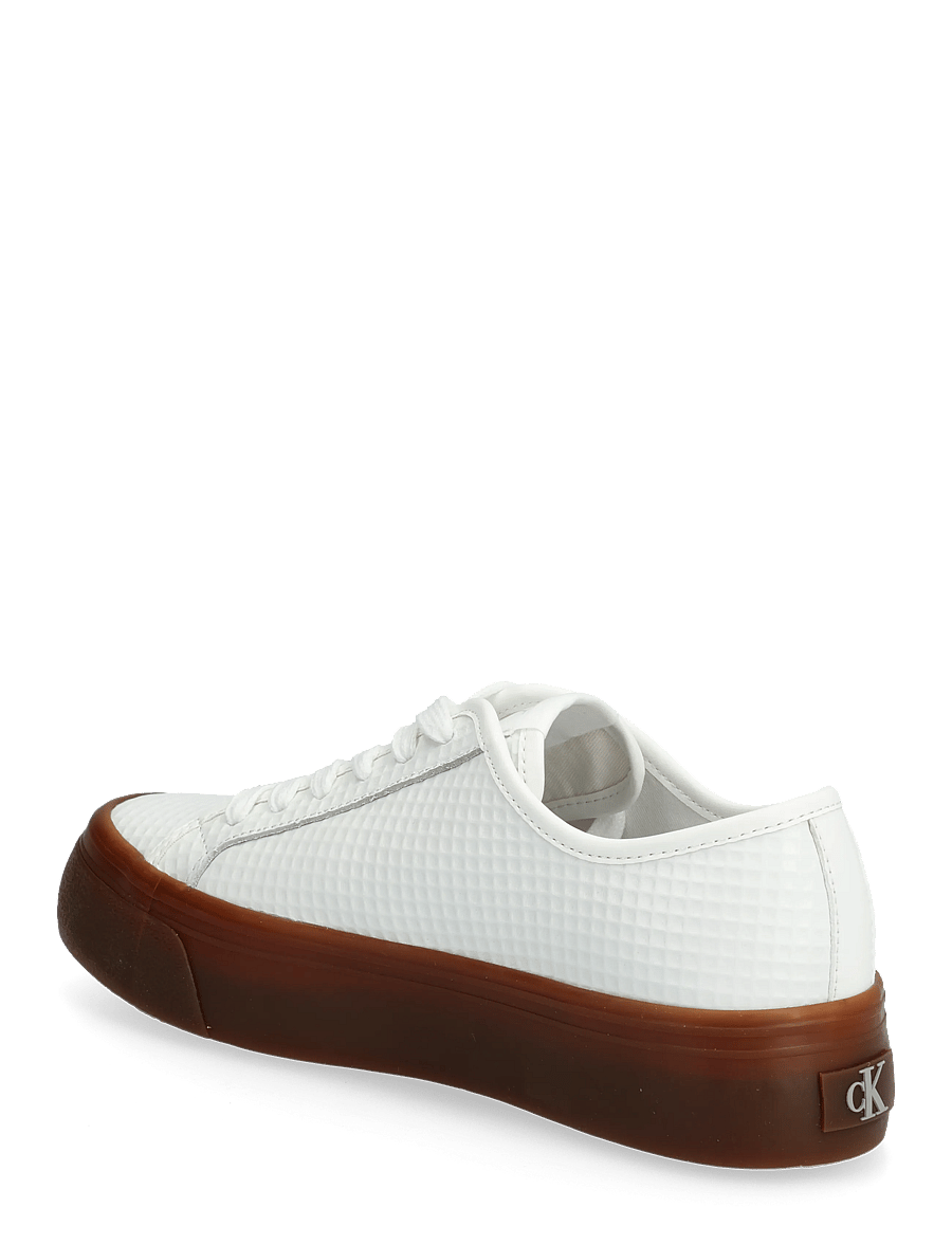 Calvin Klein - VULC FLATF LACE UP TEXT LTH - konfirmation - bright white gum - 2