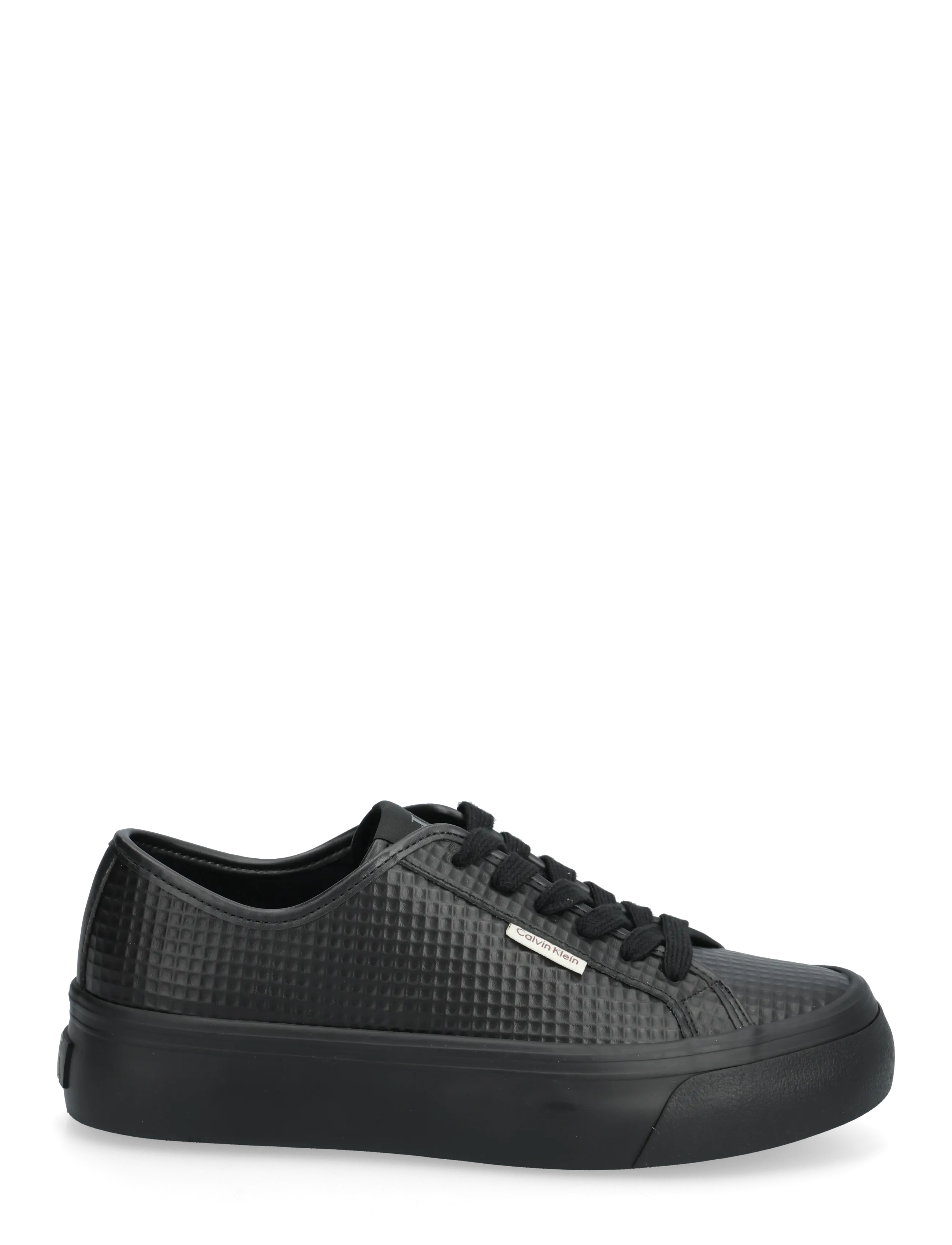 Calvin Klein - VULC FLATF LACE UP TEXT LTH - konfirmationstøj - triple black - 1