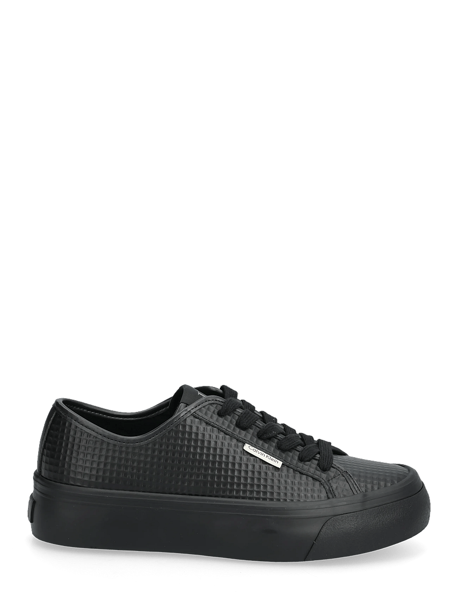 Calvin Klein - VULC FLATF LACE UP TEXT LTH - konfirmationstøj - triple black - 1
