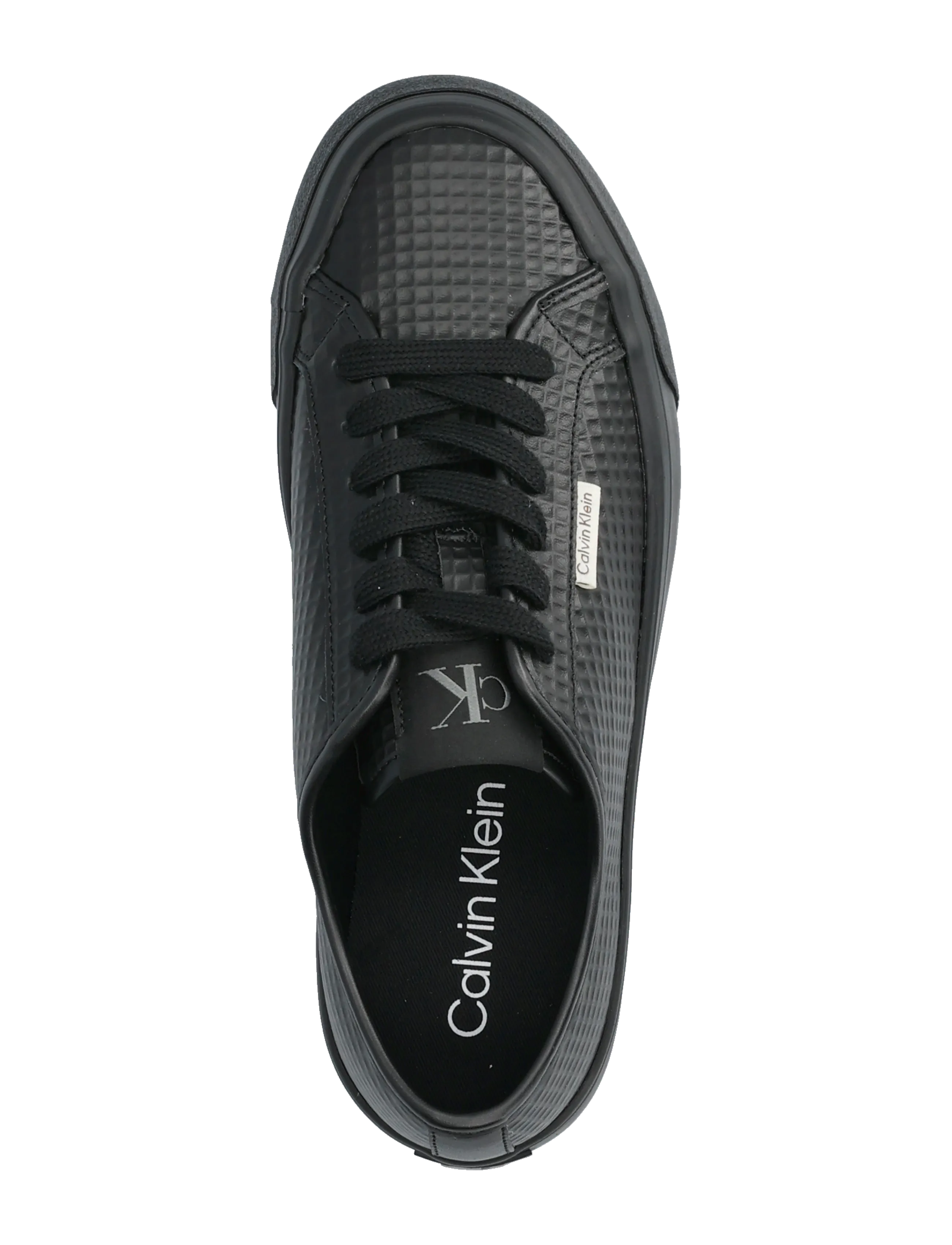 Calvin Klein - VULC FLATF LACE UP TEXT LTH - konfirmationstøj - triple black - 3