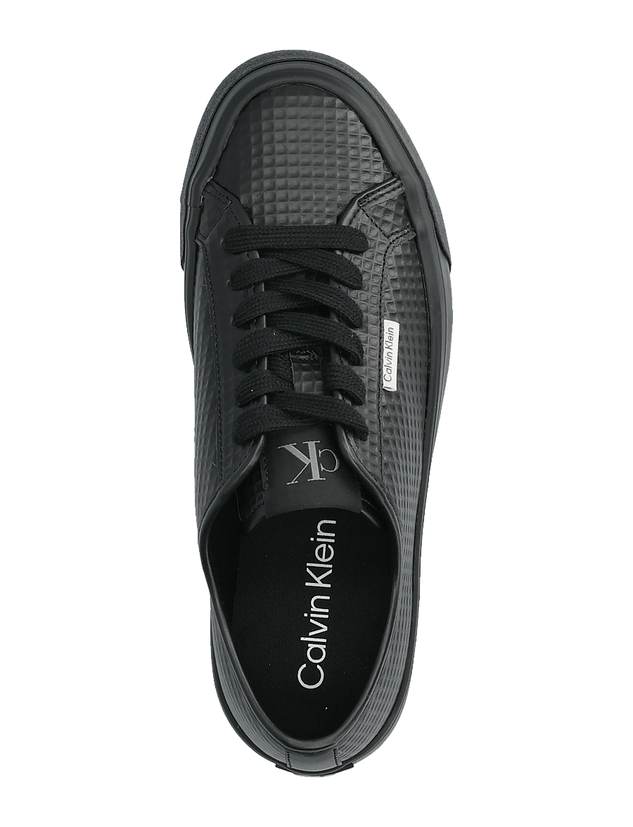 Calvin Klein - VULC FLATF LACE UP TEXT LTH - konfirmationstøj - triple black - 3