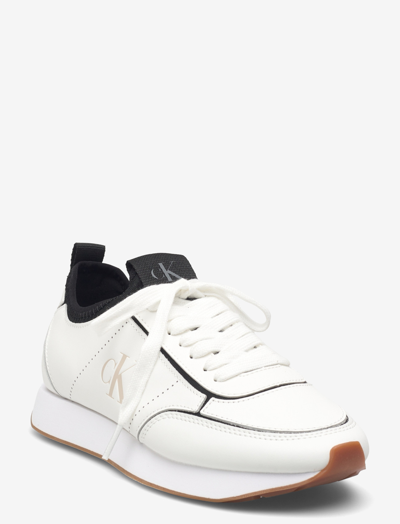 Calvin Klein - RETRO RUNNR SOCK PATCH LTH - låga sneakers - bright white black - 0