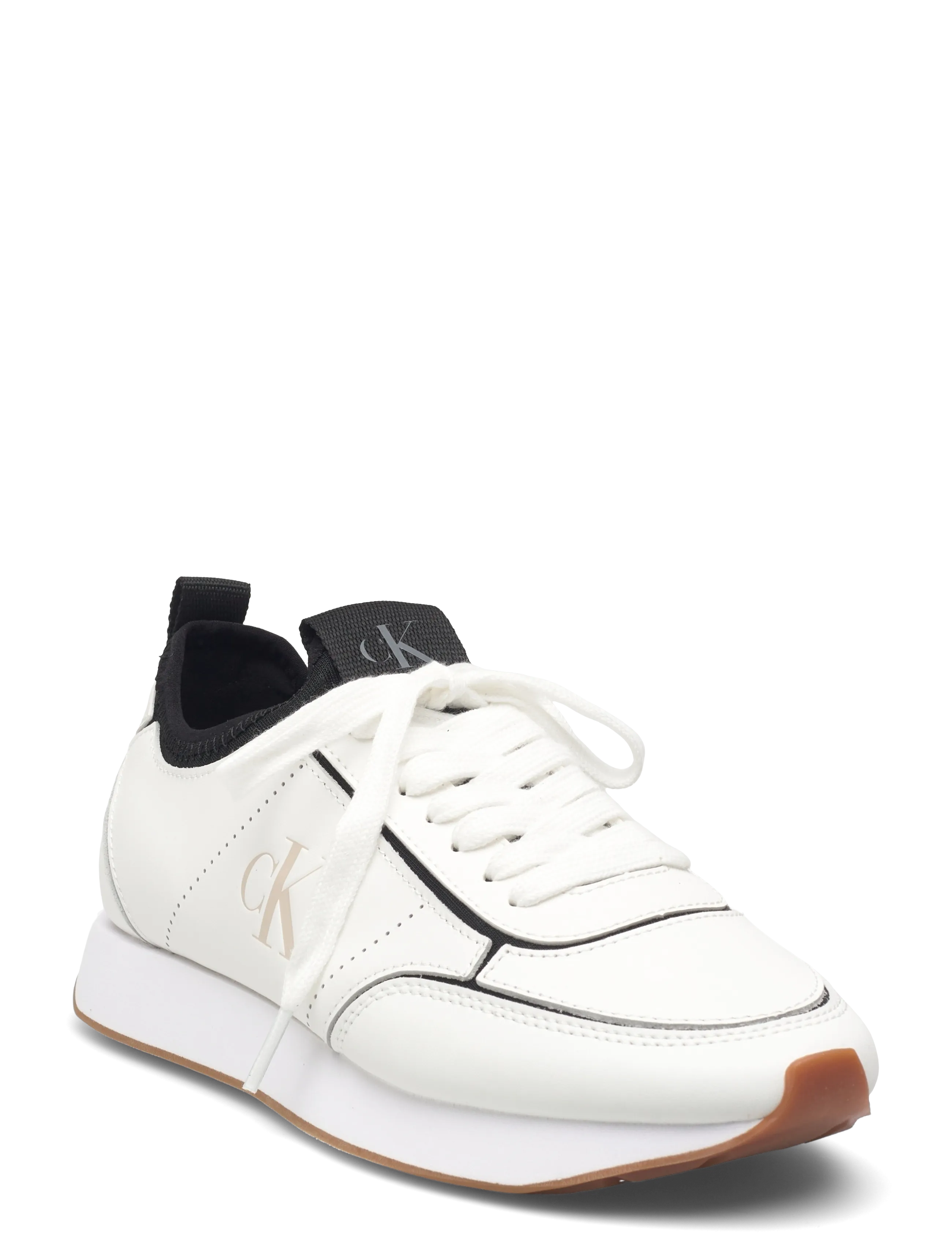 Calvin Klein RETRO RUNNR SOCK PATCH LTH - Schuhe - BRIGHT WHITE BLACK / white