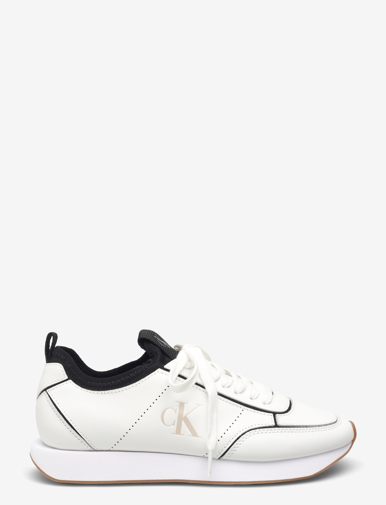 Calvin Klein - RETRO RUNNR SOCK PATCH LTH - låga sneakers - bright white black - 1