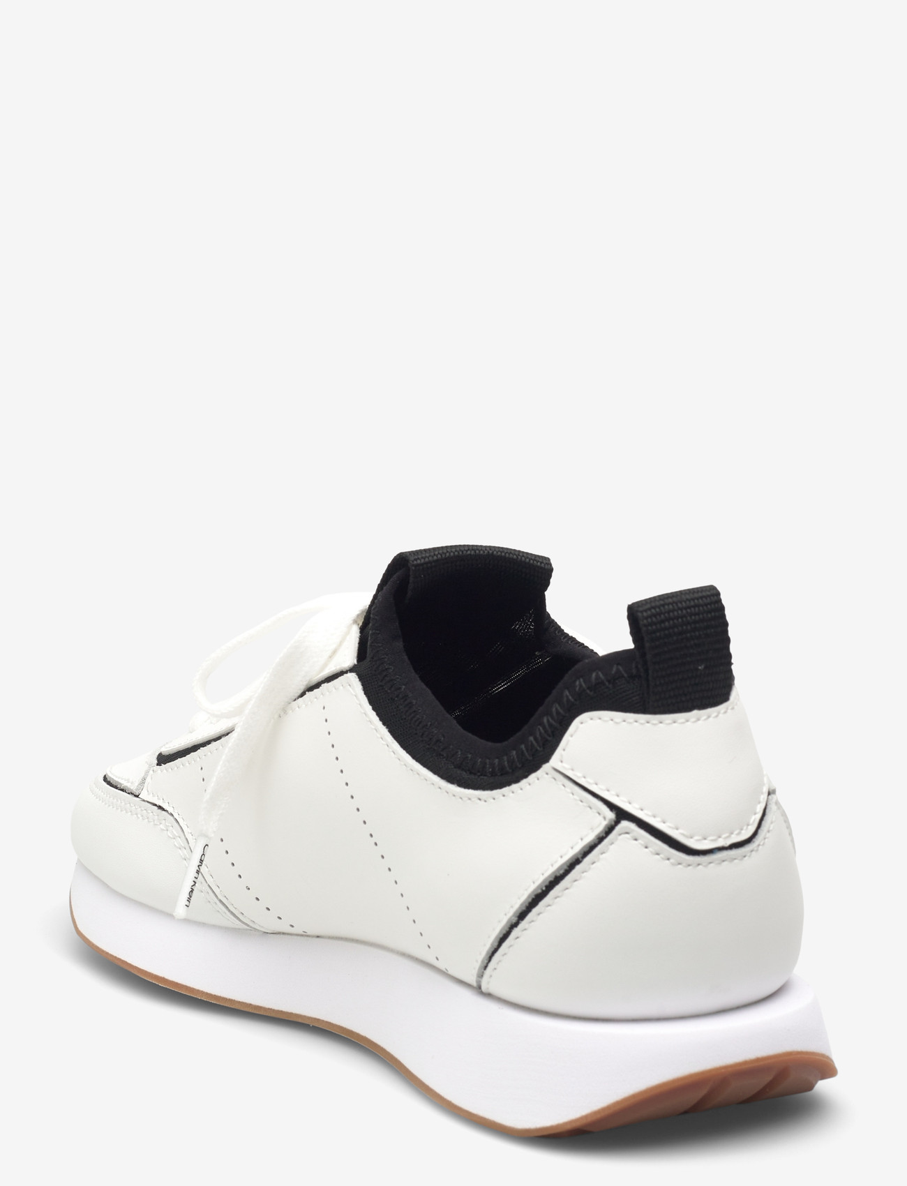Calvin Klein - RETRO RUNNR SOCK PATCH LTH - låga sneakers - bright white black - 2