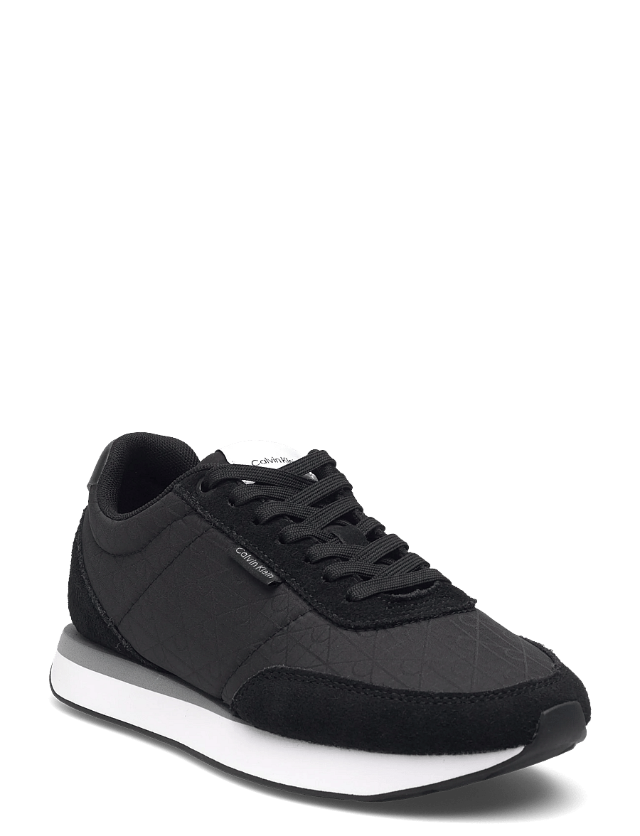 Calvin Klein - RETRO RUNNER LACE UP AOP NYL - niedrige sneaker - ck black - 0