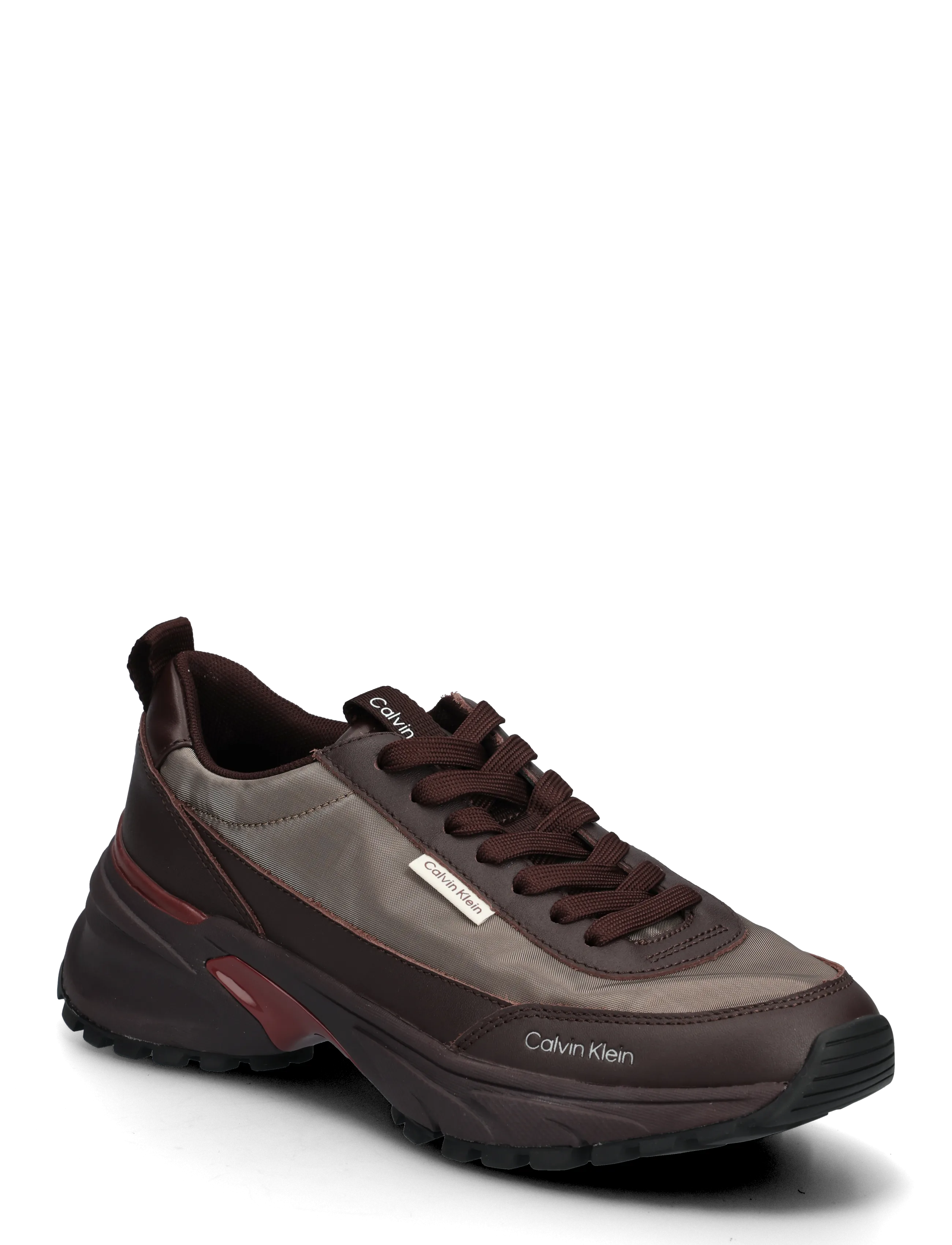 Calvin Klein HIKE RUNNER ORGANZA MET LTH - Schuhe - BORDEAUX RHUBARB / brown