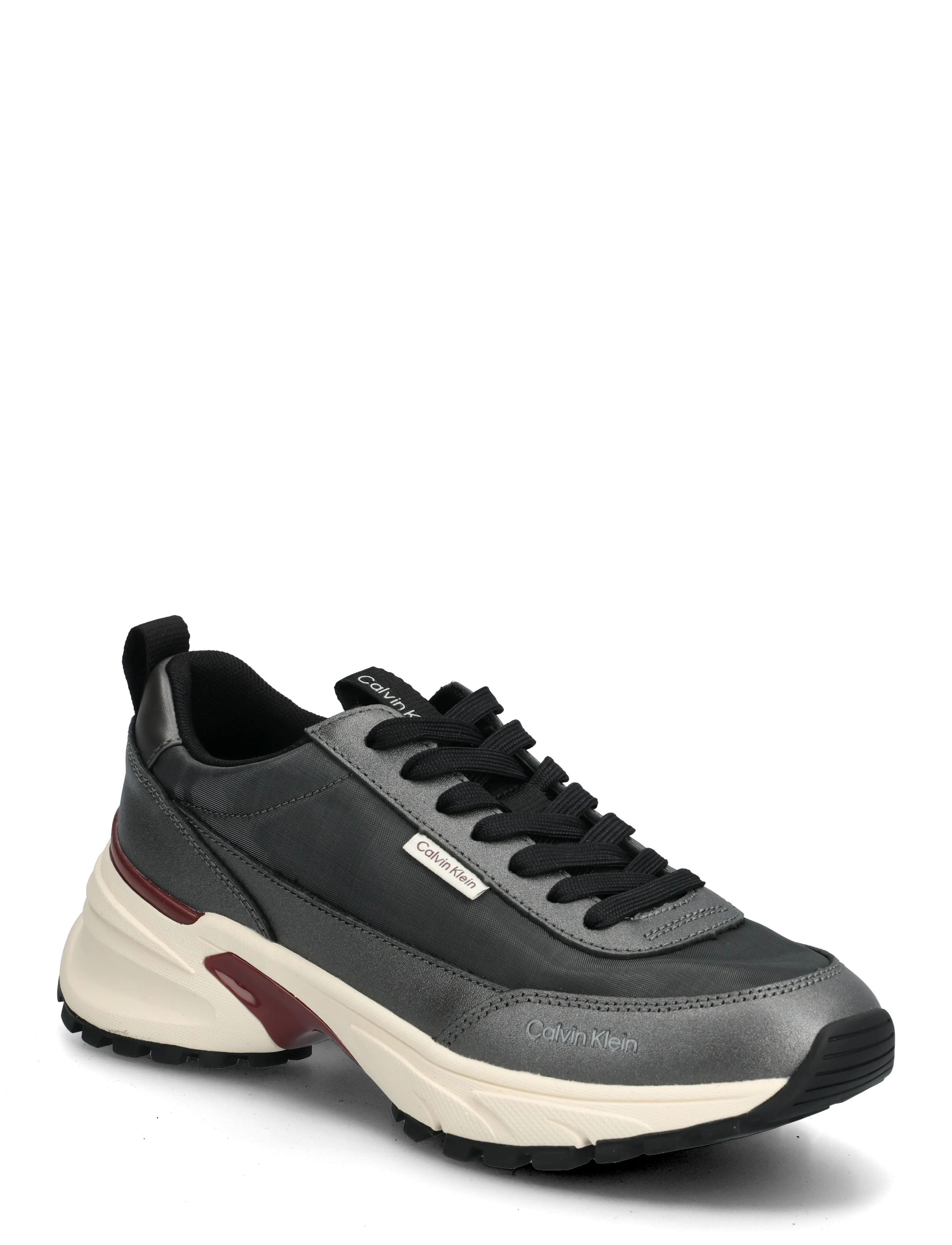 Calvin Klein HIKE RUNNER ORGANZA MET LTH - Jalanõud - GUN METAL BORDEAUX / grey