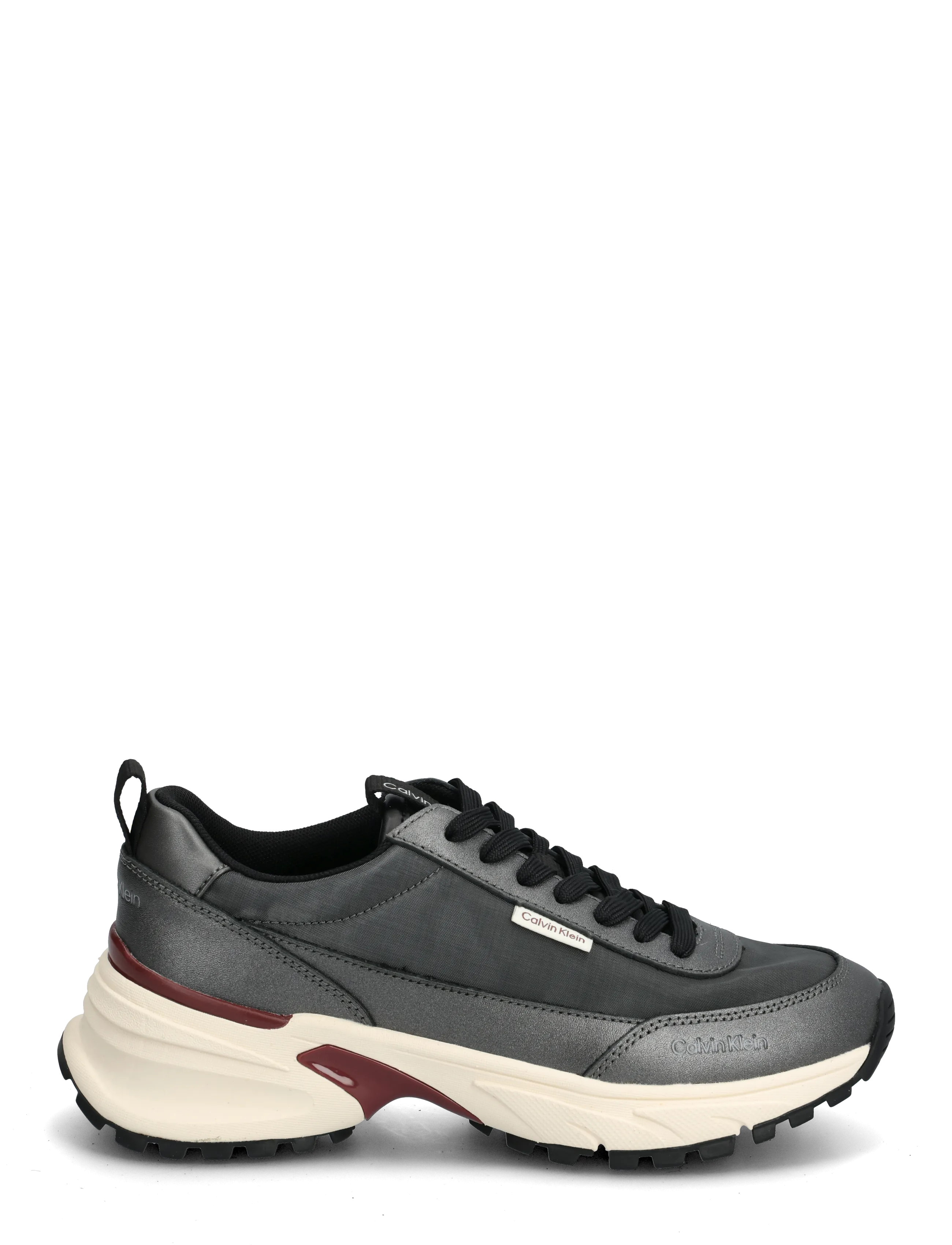 Calvin Klein - HIKE RUNNER ORGANZA MET LTH - løbesko - gun metal bordeaux - 1
