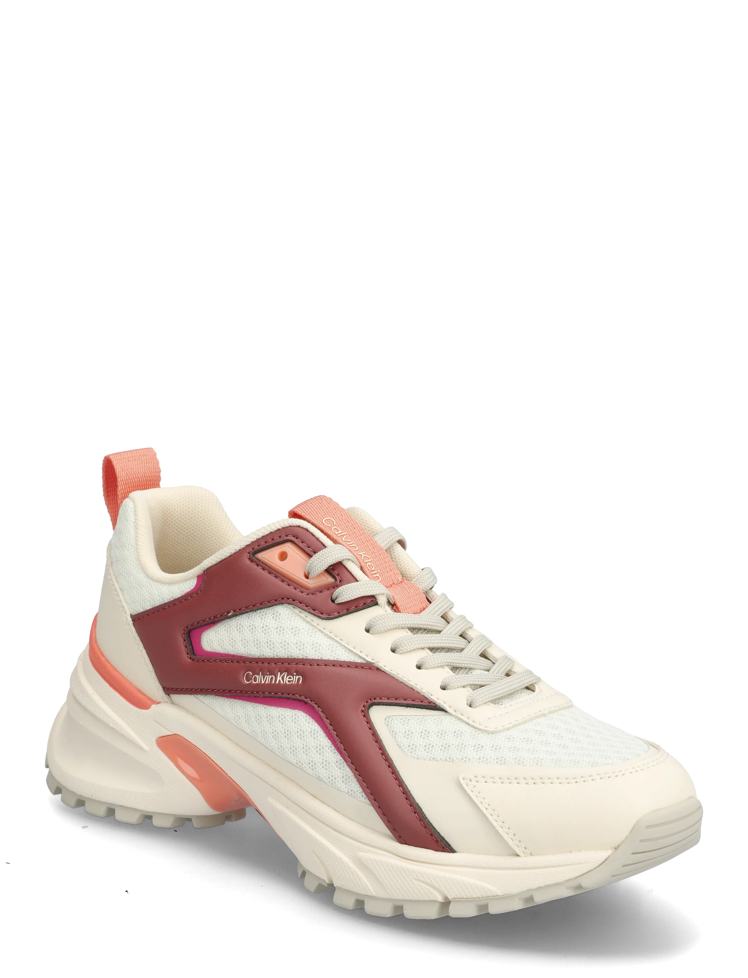 Calvin Klein HIKE RUN CKSTRIPE MESH - Jalanõud - OFF WHITE OATMEAL DUSTY ROSE / pink/rose